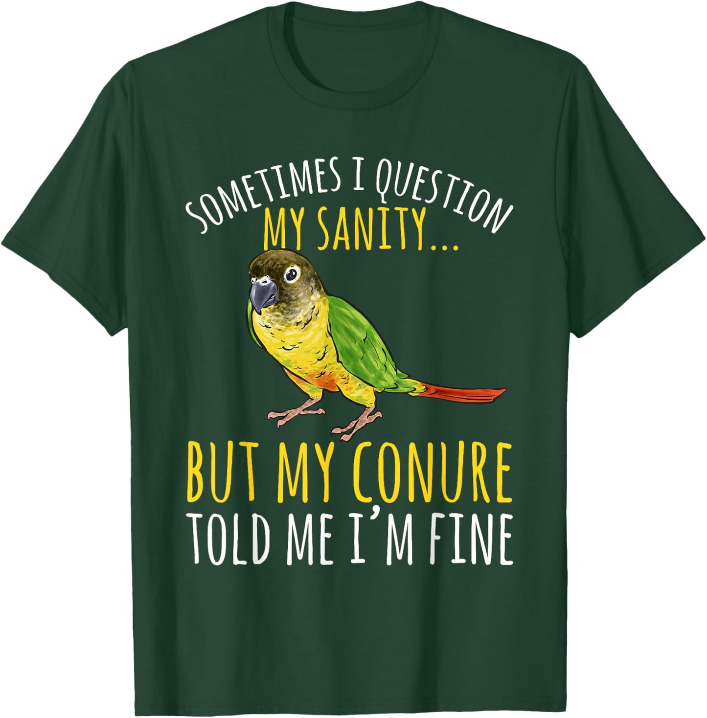 Green Cheek Conure Parrot Bird Conure T-Shirt - T-Shirt | Forest