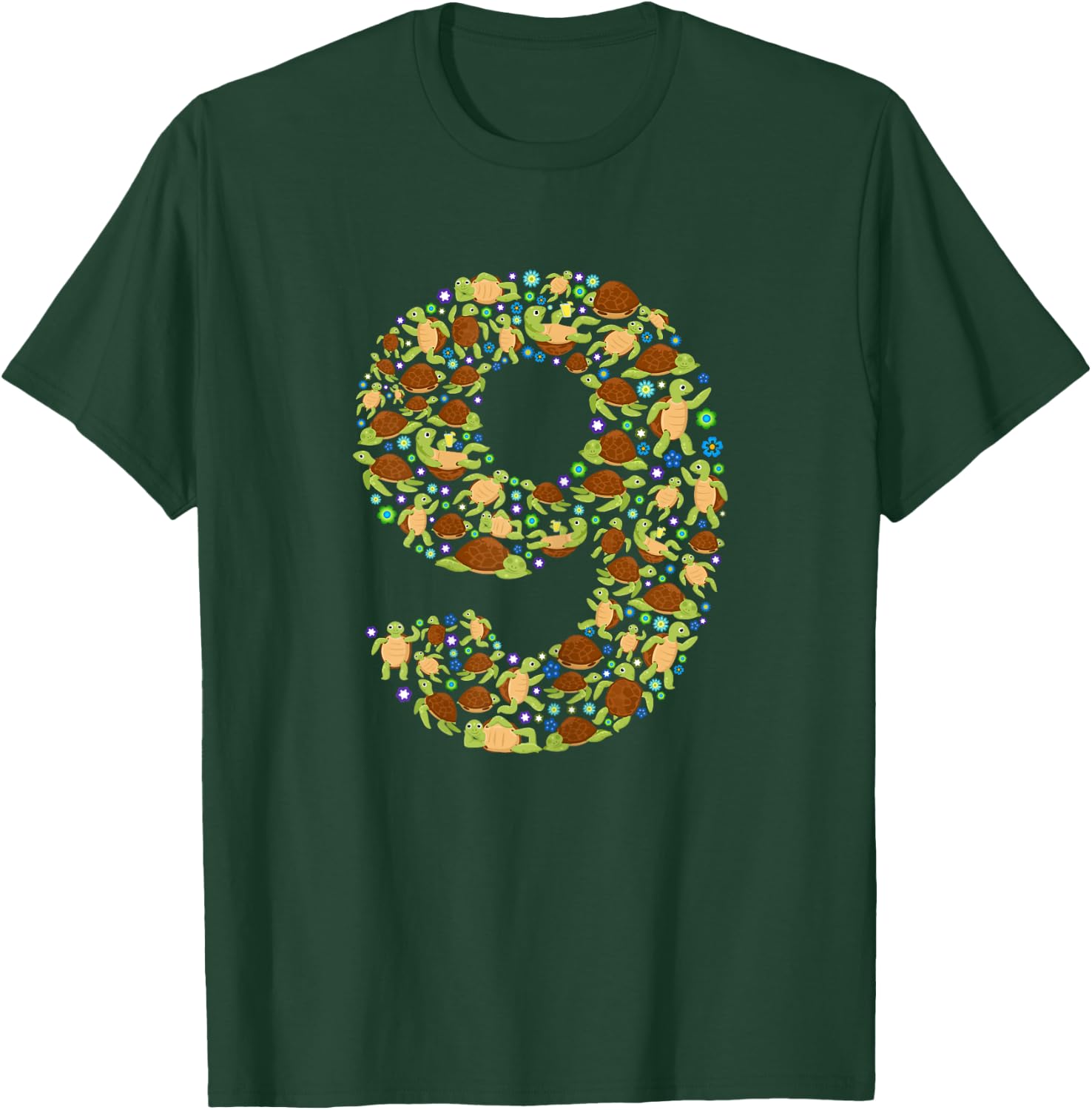 9 Jahre alte Schildkröte für Mädchen, Jungen, Schildkröten T-Shirt - T-Shirt | Forest
