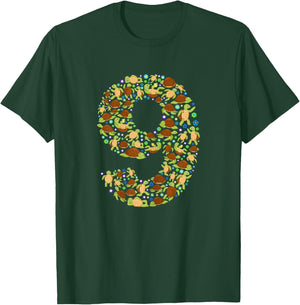 9 Jahre alte Schildkröte für Mädchen, Jungen, Schildkröten T-Shirt - T-Shirt | Forest