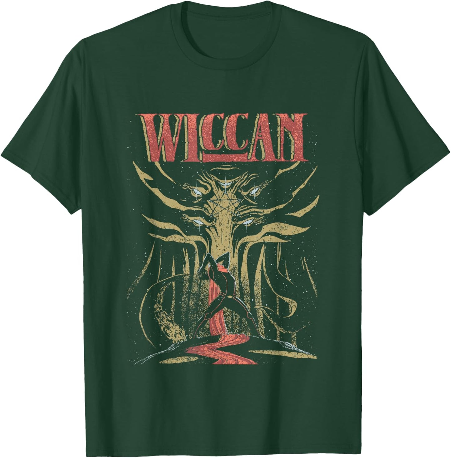 Marvel Universe Classic Pentagram Wiccan Retro Big Poster T-Shirt - T-Shirt | Forest