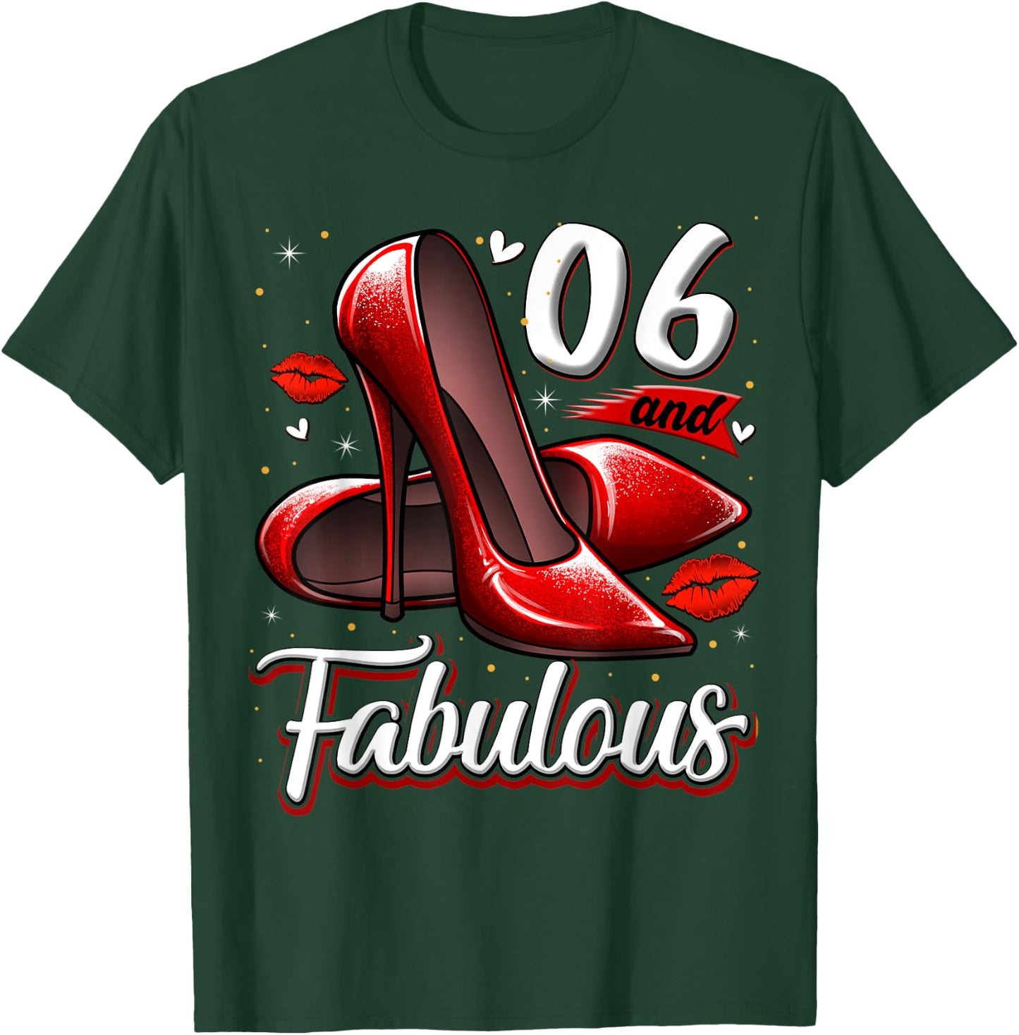 6 and Fabulous High Heels Stepping Into My 6th Birthday T-Shirt - T-Shirt | Forest