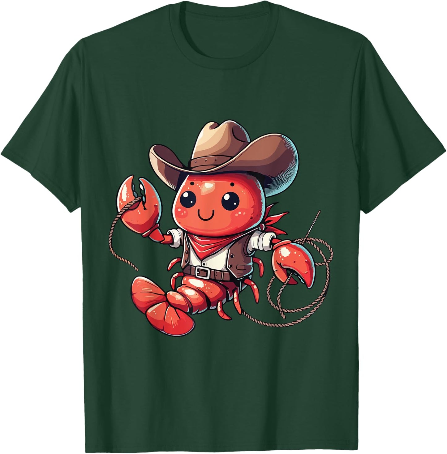 Western Rodeo Cowboy Outfit Hat Lobster Texas Animals T-Shirt - T-Shirt | Forest