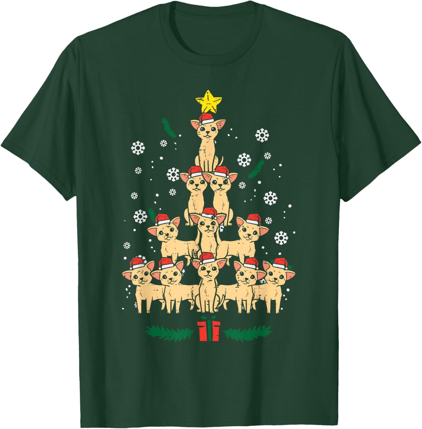 Chihuahua Christmas Tree Chiwawa Dog Xmas Women T-Shirt - T-Shirt | Forest