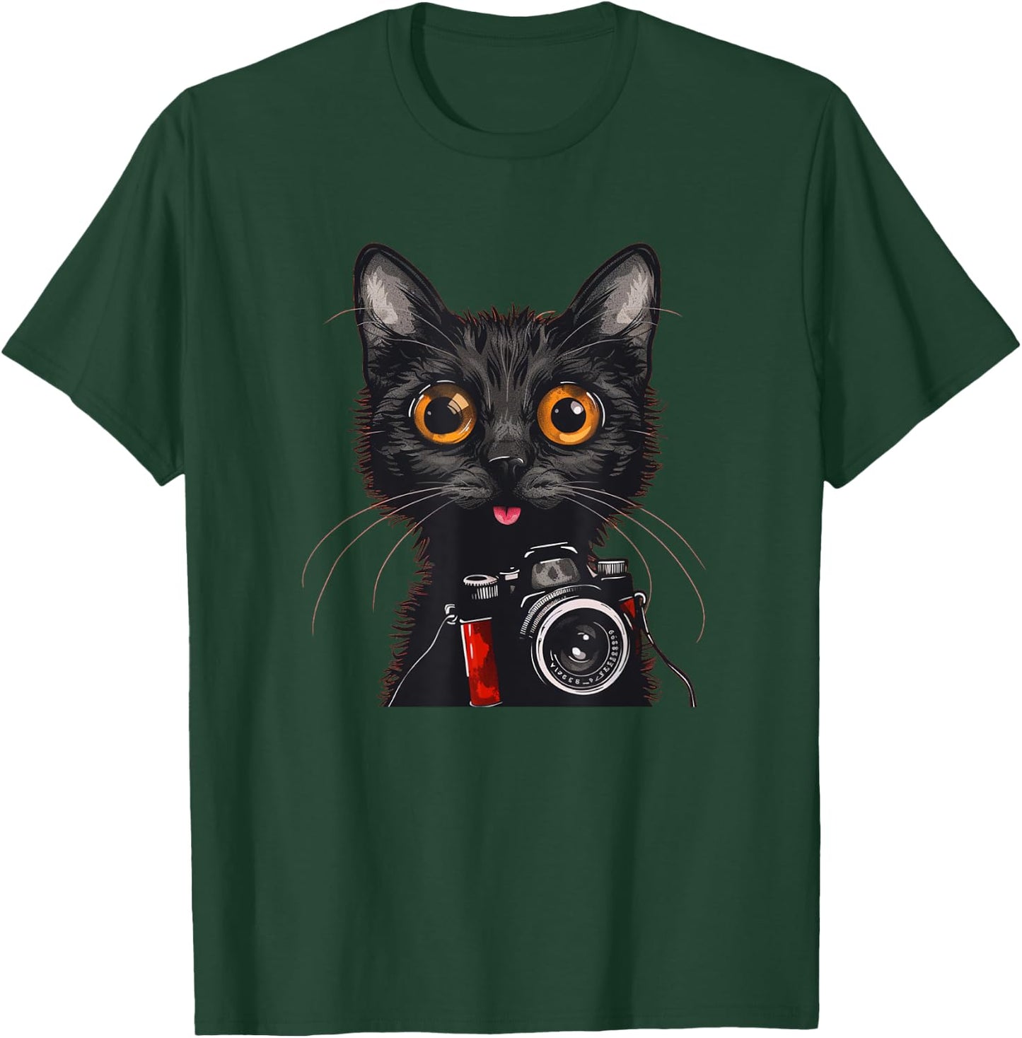 Funny Tourists Cat with Camera Costume Women Kids T-Shirt - T-Shirt | Forest