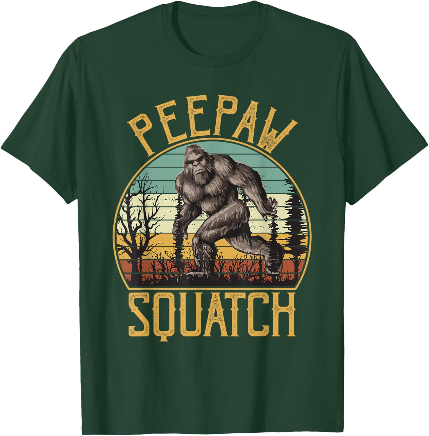 Peepaw Squatch Bigfoot Grandpa Sasquatch Family Matching T-Shirt - T-Shirt | Forest
