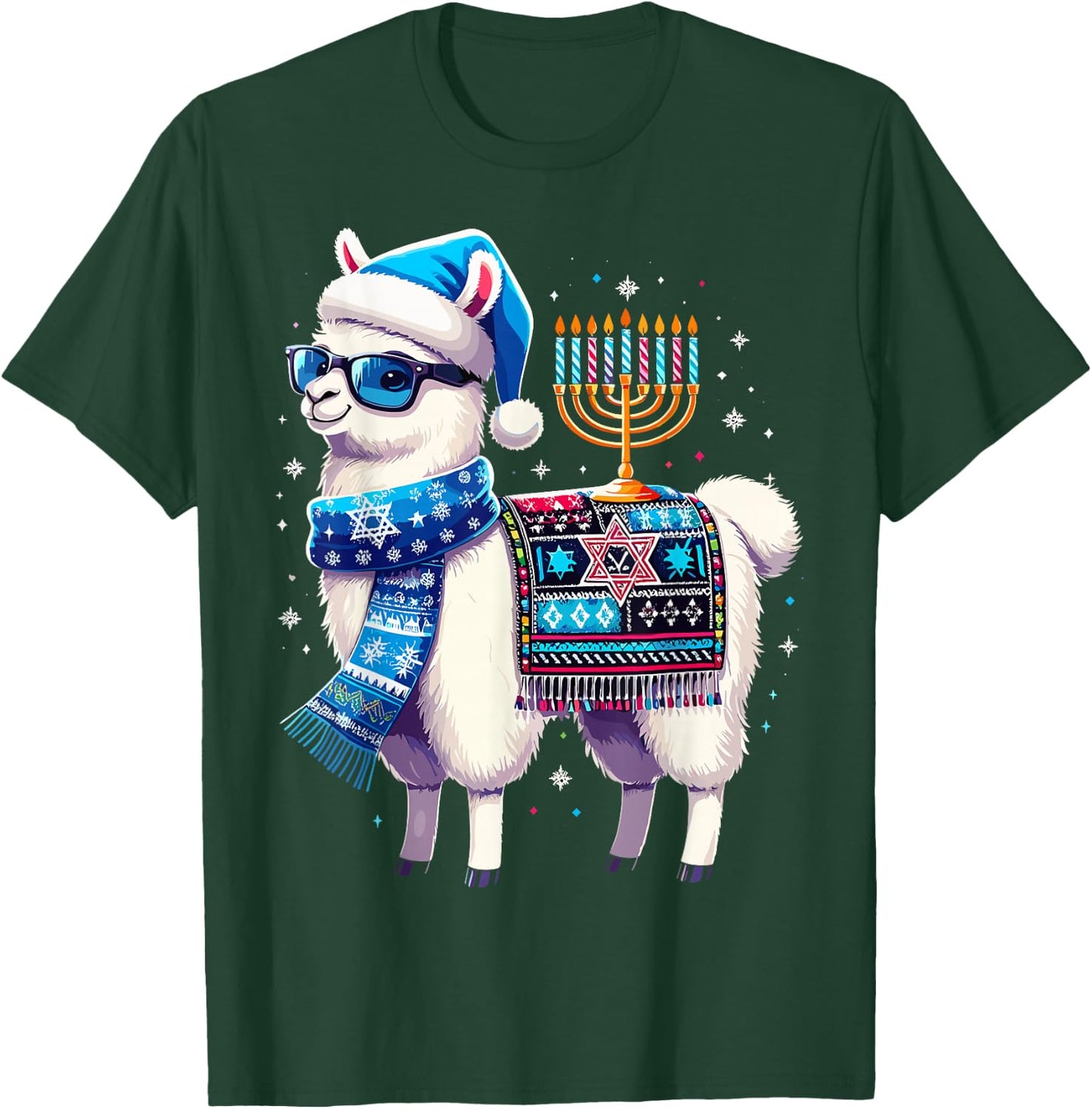 Hanukkah Llama Alpaca Chanukah T-Shirt - T-Shirt | Forest