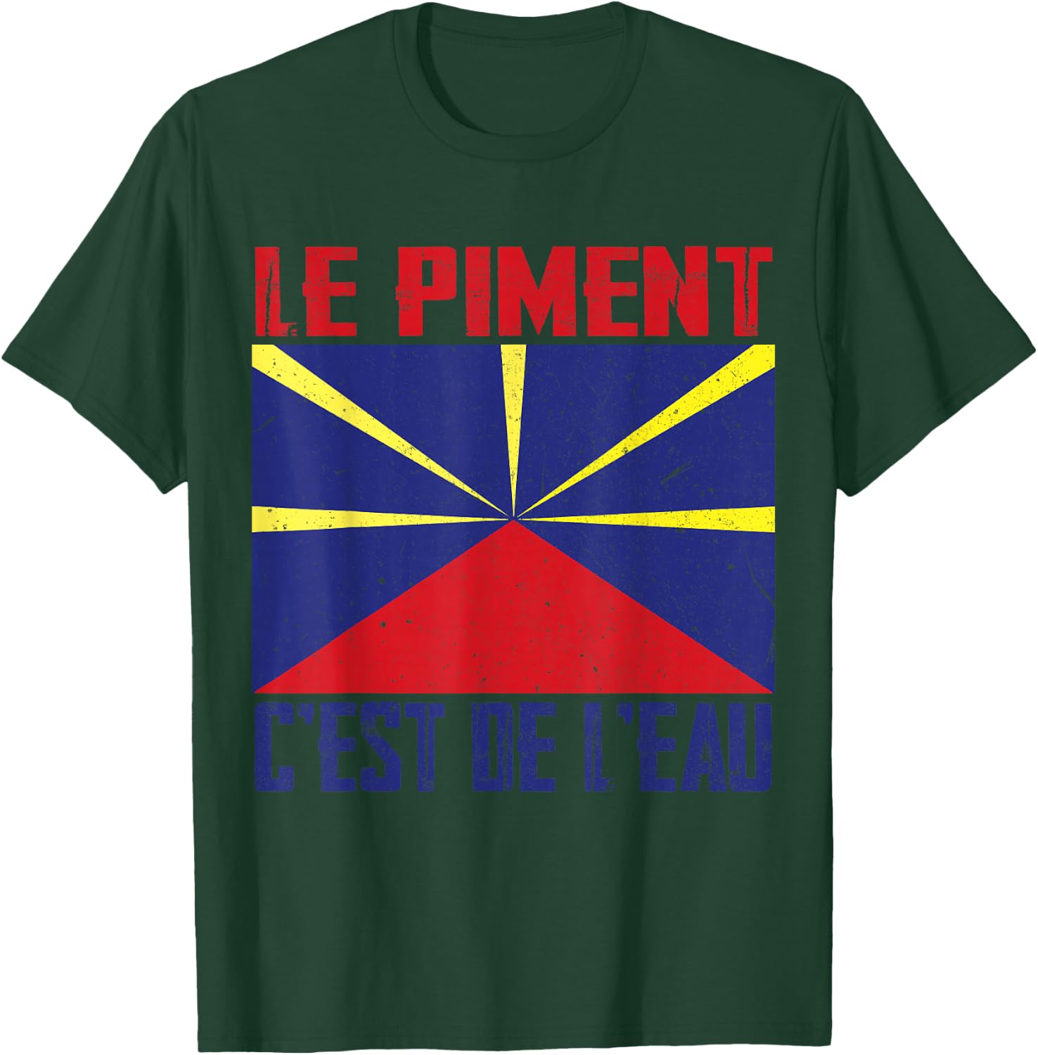 le chilli c'est de l'eau isle de la Réunion, 974 Réunionnais , Black, S T-Shirt - T-Shirt | Forest