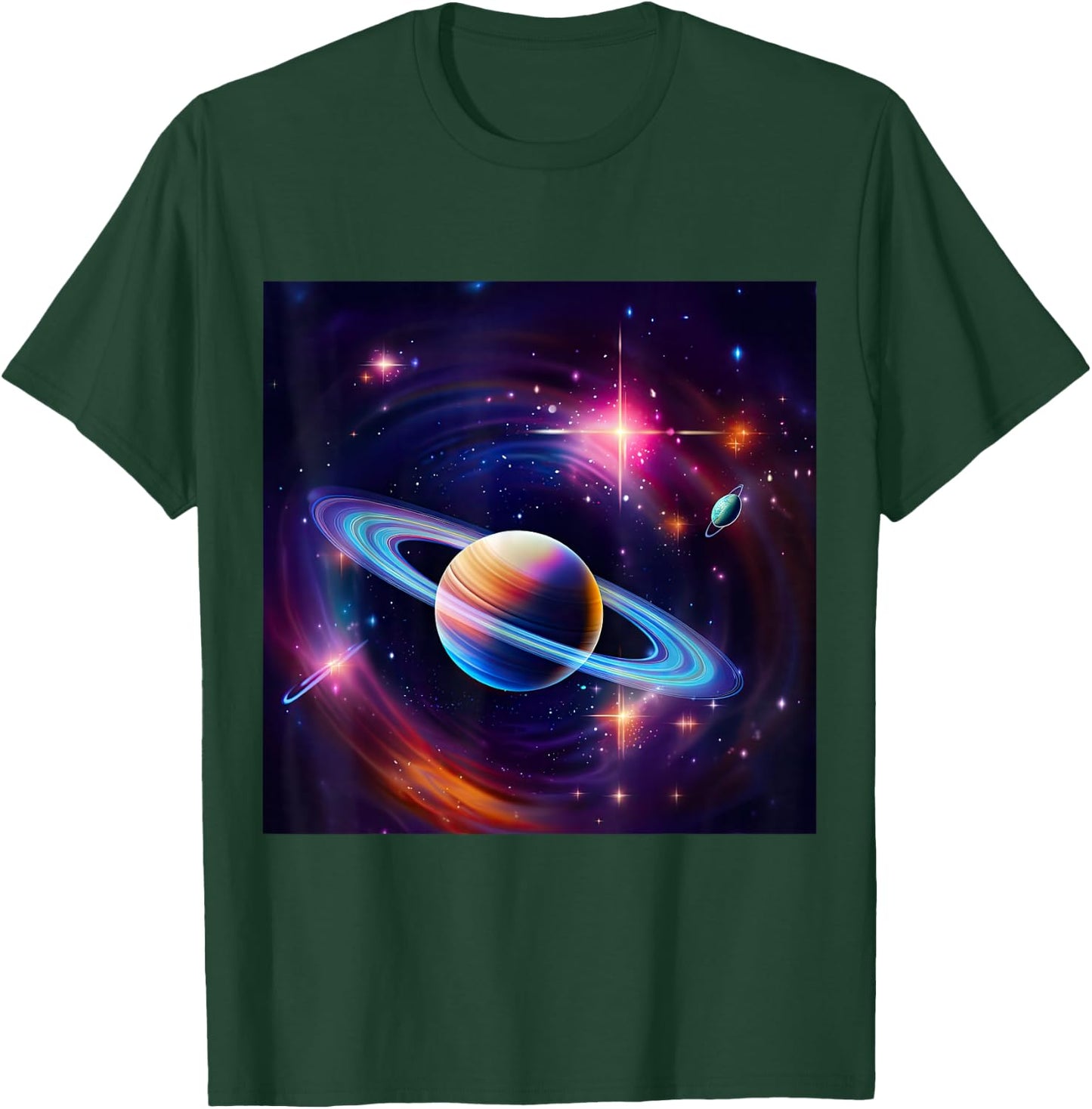Saturn Planet Galaxy Nebula Space T-Shirt - T-Shirt | Forest
