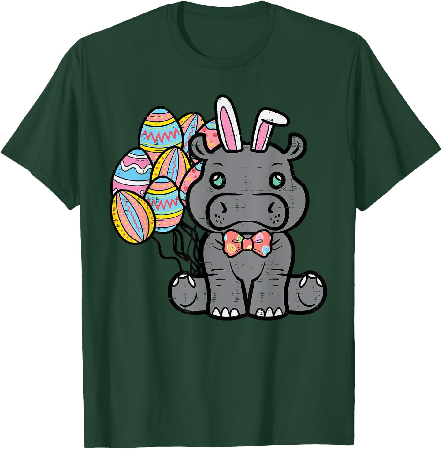 Easter Hippo Bunny Eggs Hippopotamus Girls Boys Kids Women T-Shirt - T-Shirt | Forest