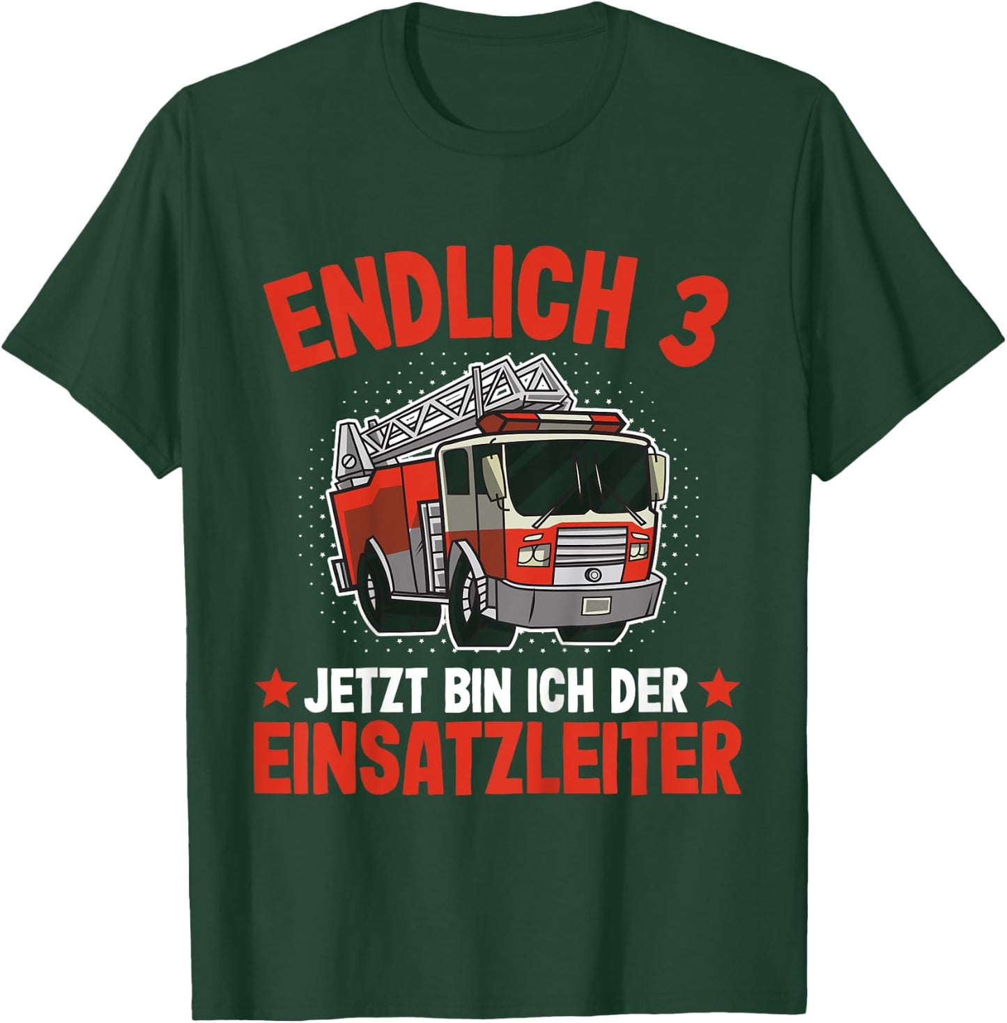 Children's Fire Brigade 3 Years 3rd Birthday Boy Fire Brigade , black T-Shirt - T-Shirt | Forest