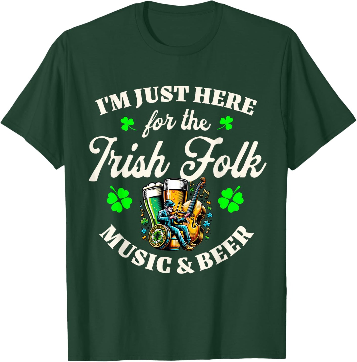 Saint Patricks Day Irish Folk Music , black T-Shirt - T-Shirt | Forest
