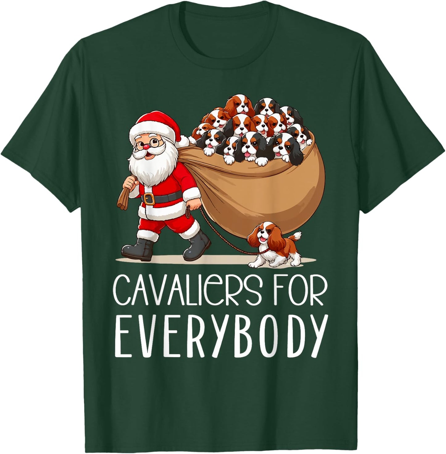 Cavalier King Charles Spaniel Christmas Funny Cavalier Dog Women Kids T-Shirt - T-Shirt | Forest