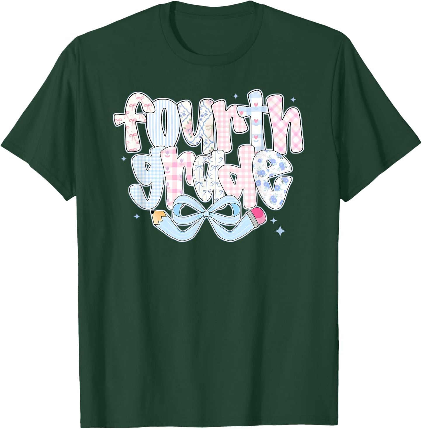 Preppy Fourth Grade Back To School Coquette 4th Grade T-Shirt - T-Shirt | Forest