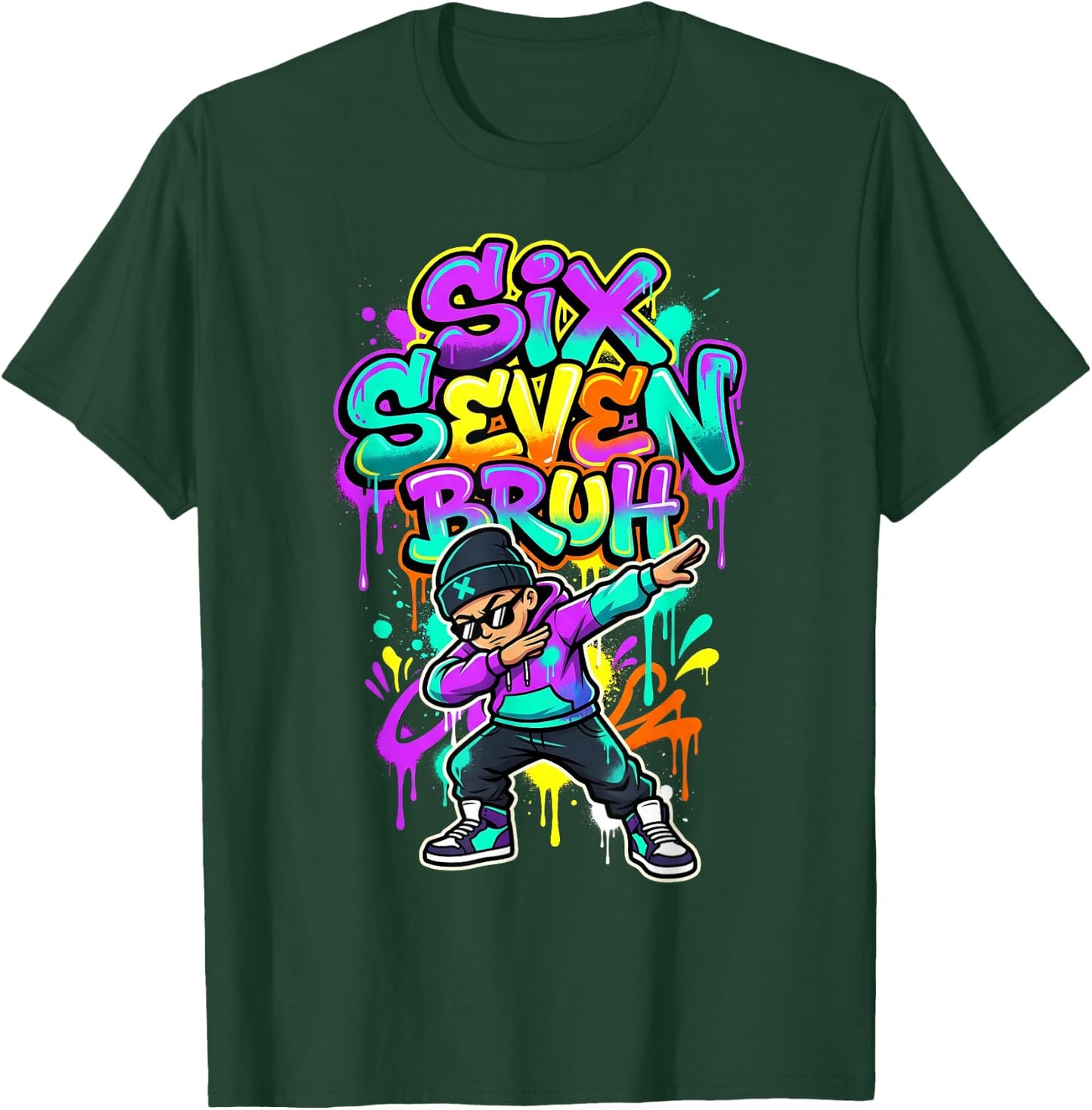 Six Seven 67 Schule Gen Alpha Slang Meme T-Shirt - T-Shirt | Forest