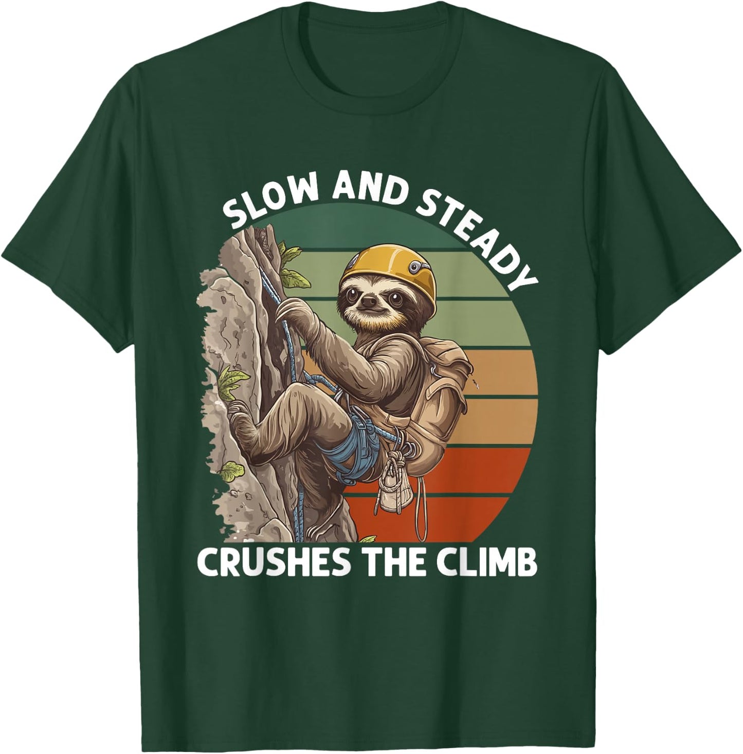 Bouldering Slow And Steady Sloth Rock Climbing T-Shirt - T-Shirt | Forest