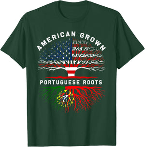 Portuguese Roots American Grown Tree Family Heritage T-Shirt - T-Shirt | Forest