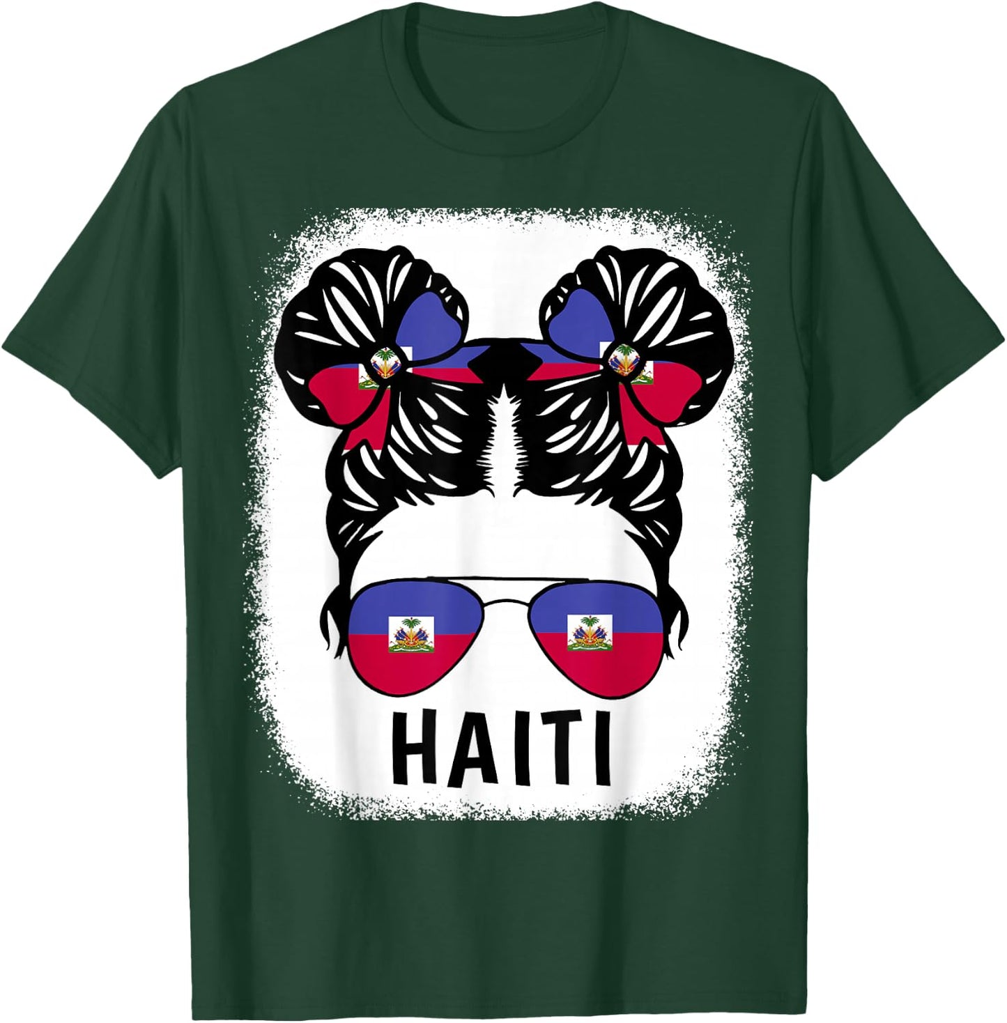 Haiti Girl Haitian Flag Shirt Hispanic Heritage Month Kids T-Shirt - T-Shirt | Forest