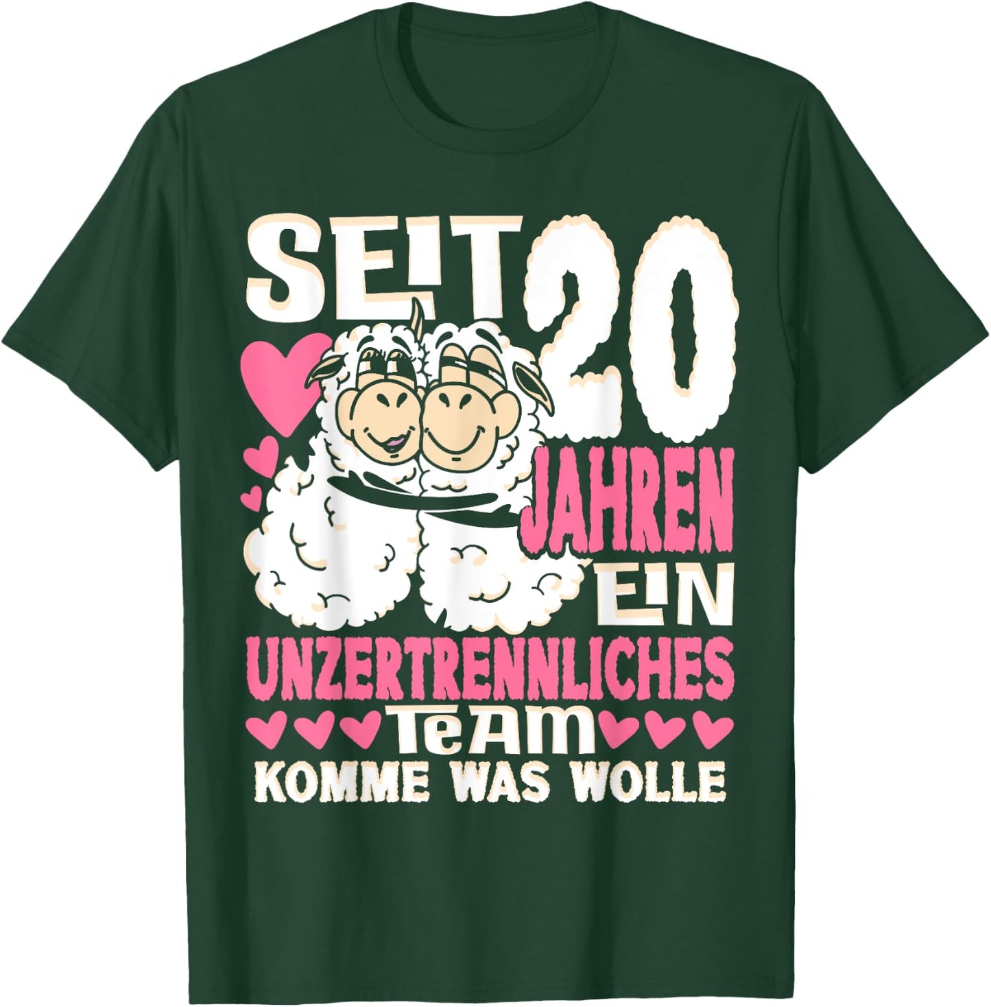 Porzellanhochzeit 20 Jahre Verheiratet Hochzeitstag T-Shirt - T-Shirt | Forest