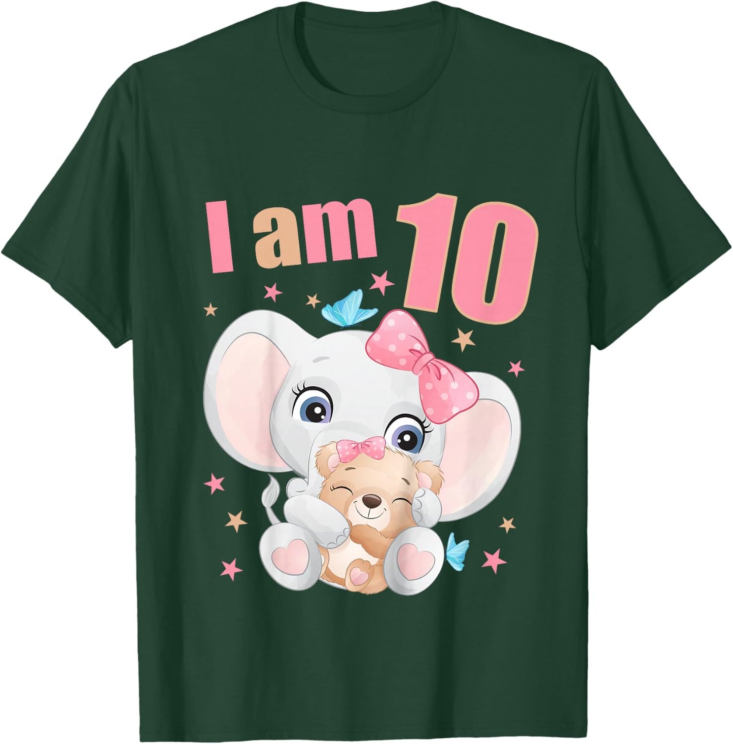 10 Years old 10 birthday outfit girl Elephant T-Shirt - T-Shirt | Forest