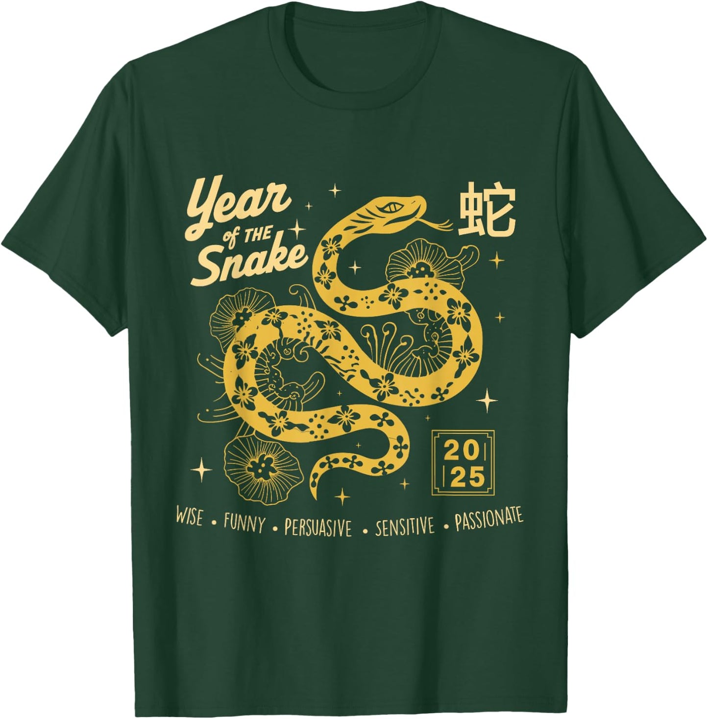 Happy Lunar Chinese New Year Of The Snake 2025 Zodiac Women T-Shirt - T-Shirt | Forest