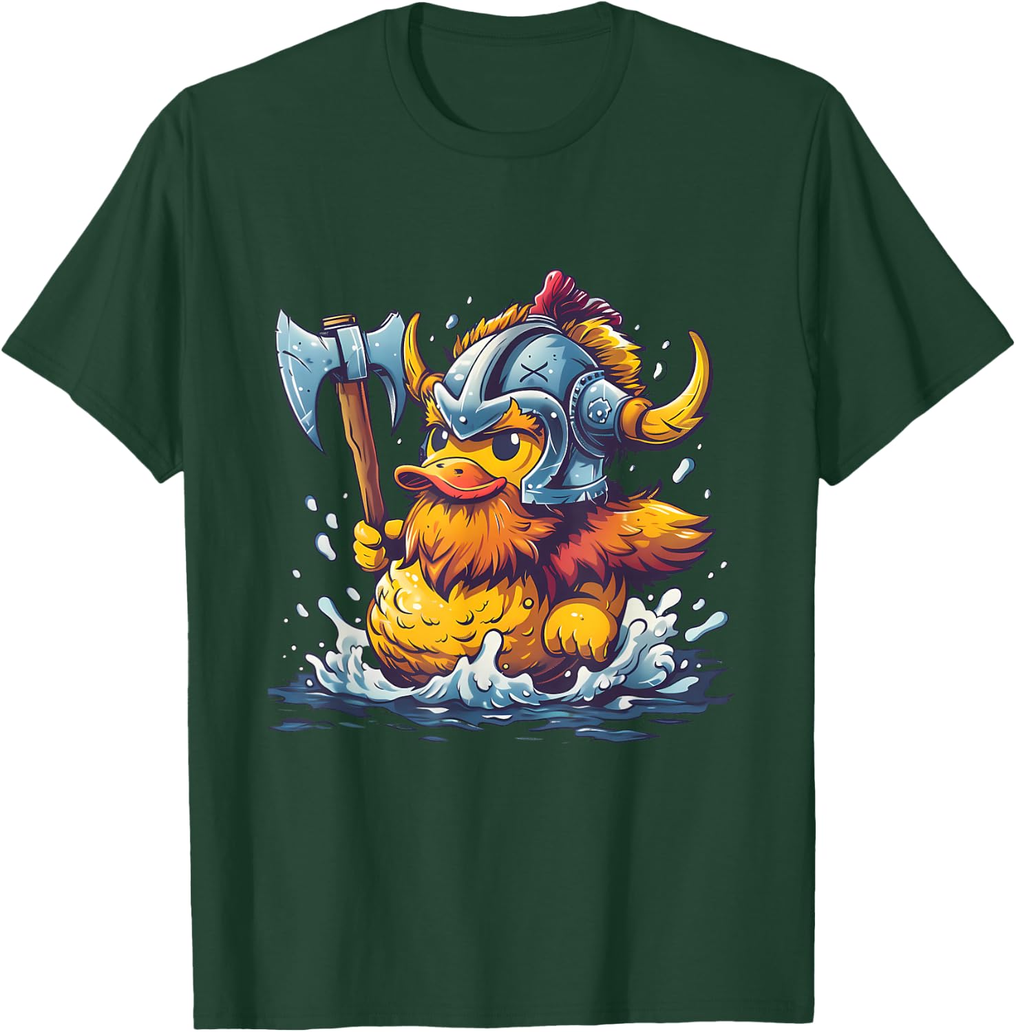 Rubber Duck Viking Helmet Rubber Duck T-Shirt - T-Shirt | Forest