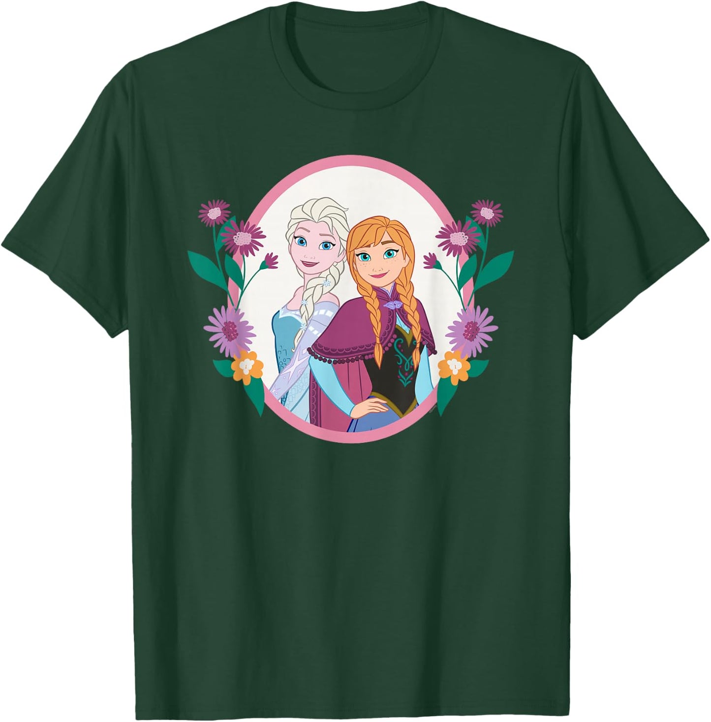 Disney Princess Frozen Elsa and Anna Easter Spring Flowers T-Shirt - T-Shirt | Forest