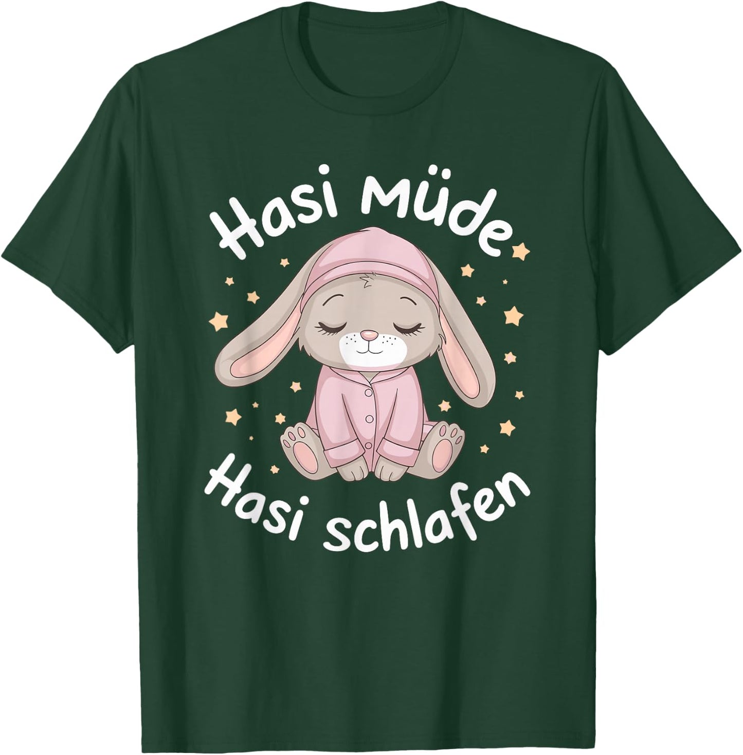 Hasi Tired Hasi Sleeping Shirt Rabbit Bunny , black T-Shirt - T-Shirt | Forest