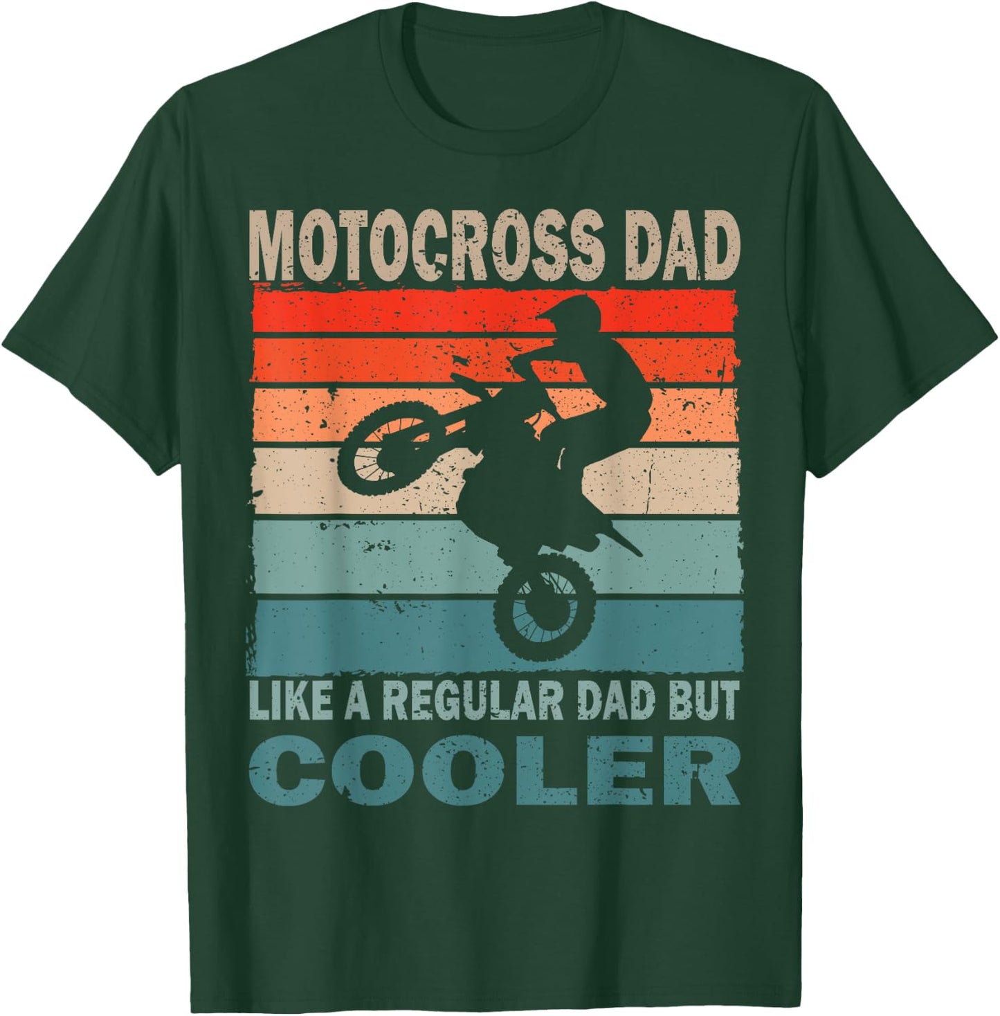 Retro vintage dirt bike dad motocross fan Father's Day T-Shirt - T-Shirt | Forest