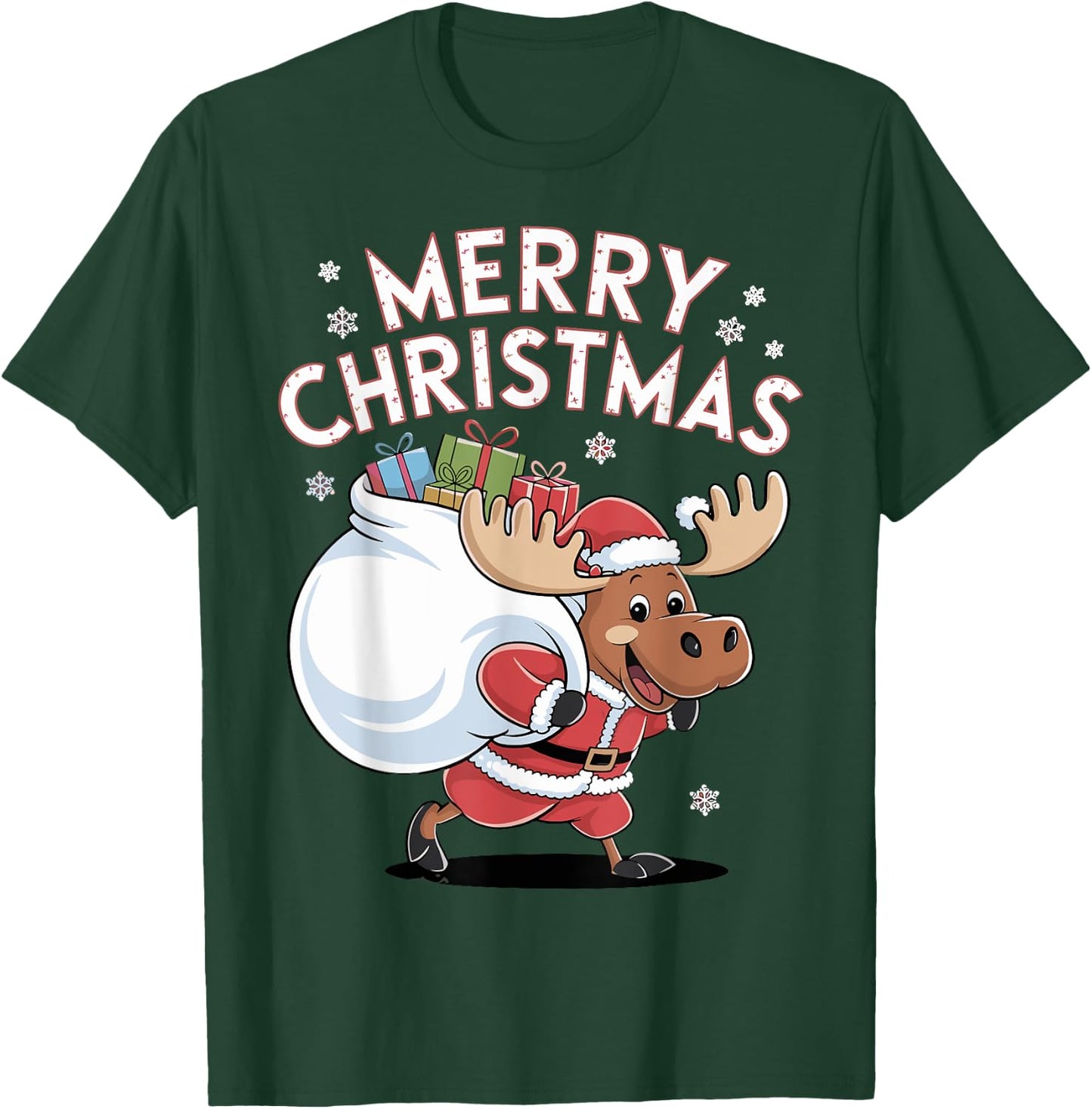 Merry Christmas Moose T-Shirt - T-Shirt | Forest