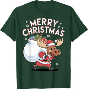 Merry Christmas Moose T-Shirt - T-Shirt | Forest