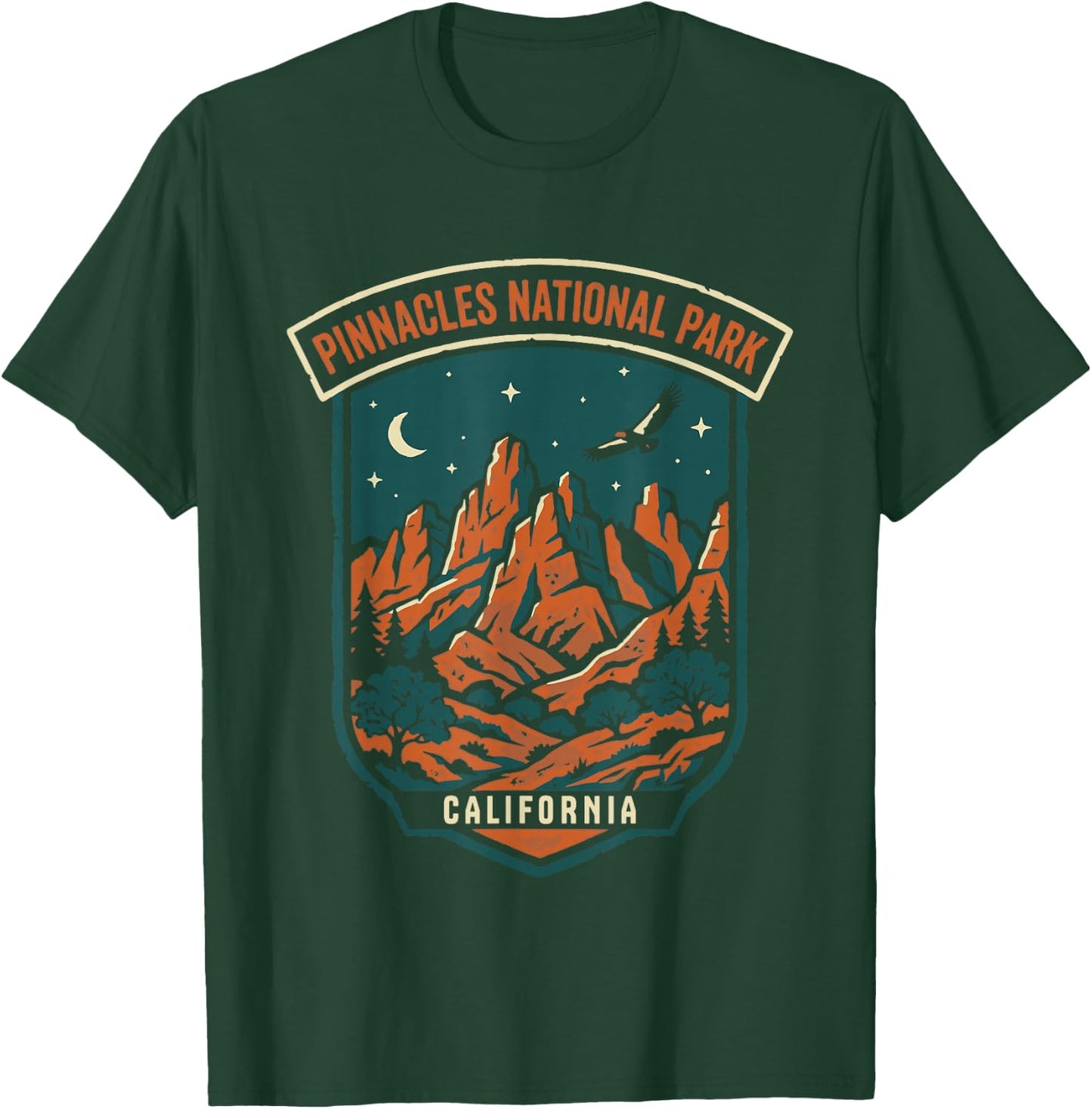 Pinnacles National Park California Vintage Design T-Shirt - T-Shirt | Forest