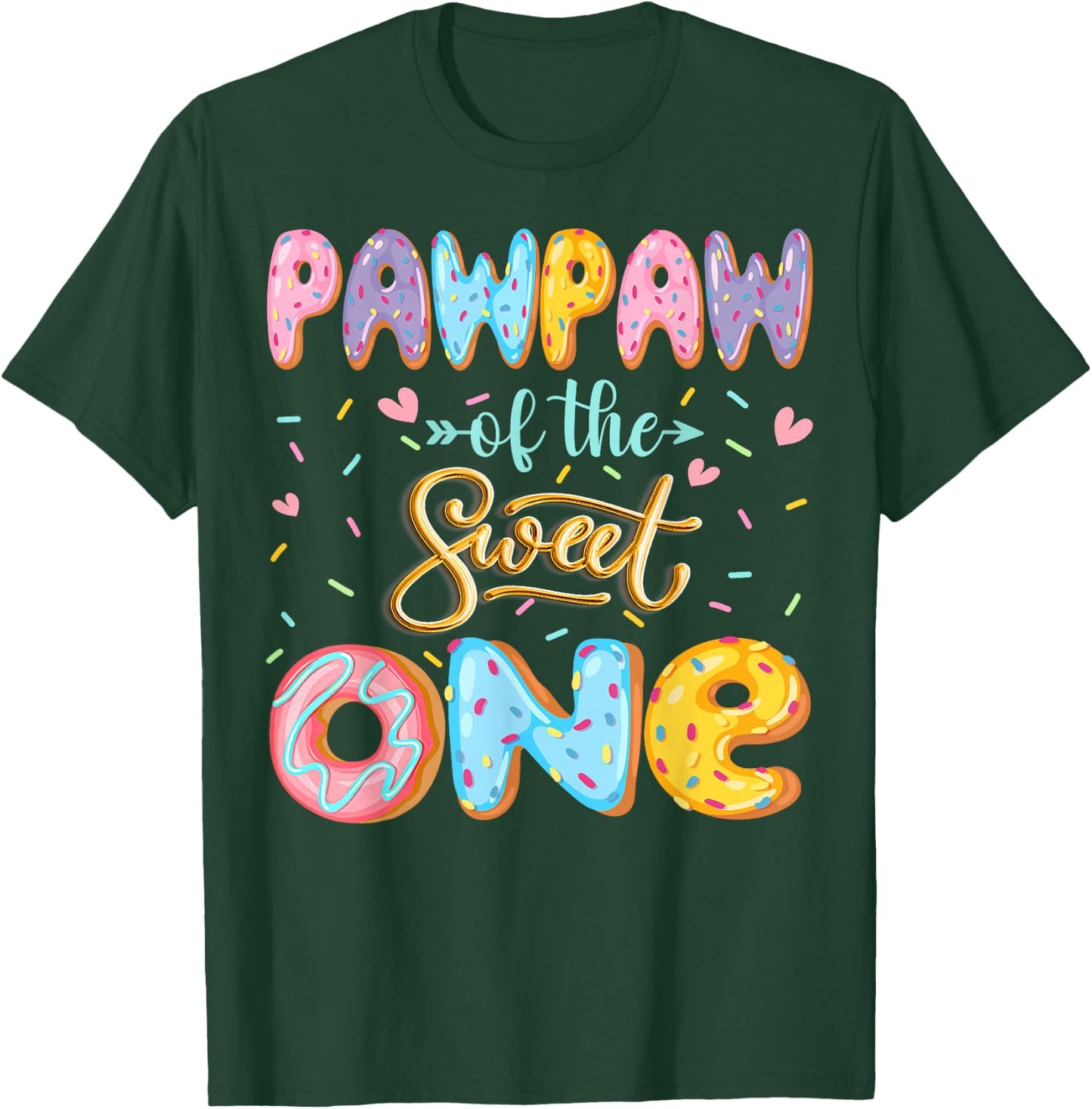 Pawpaw Of The Sweet One 1St Birthday Girl Donut Lover T-Shirt - T-Shirt | Forest