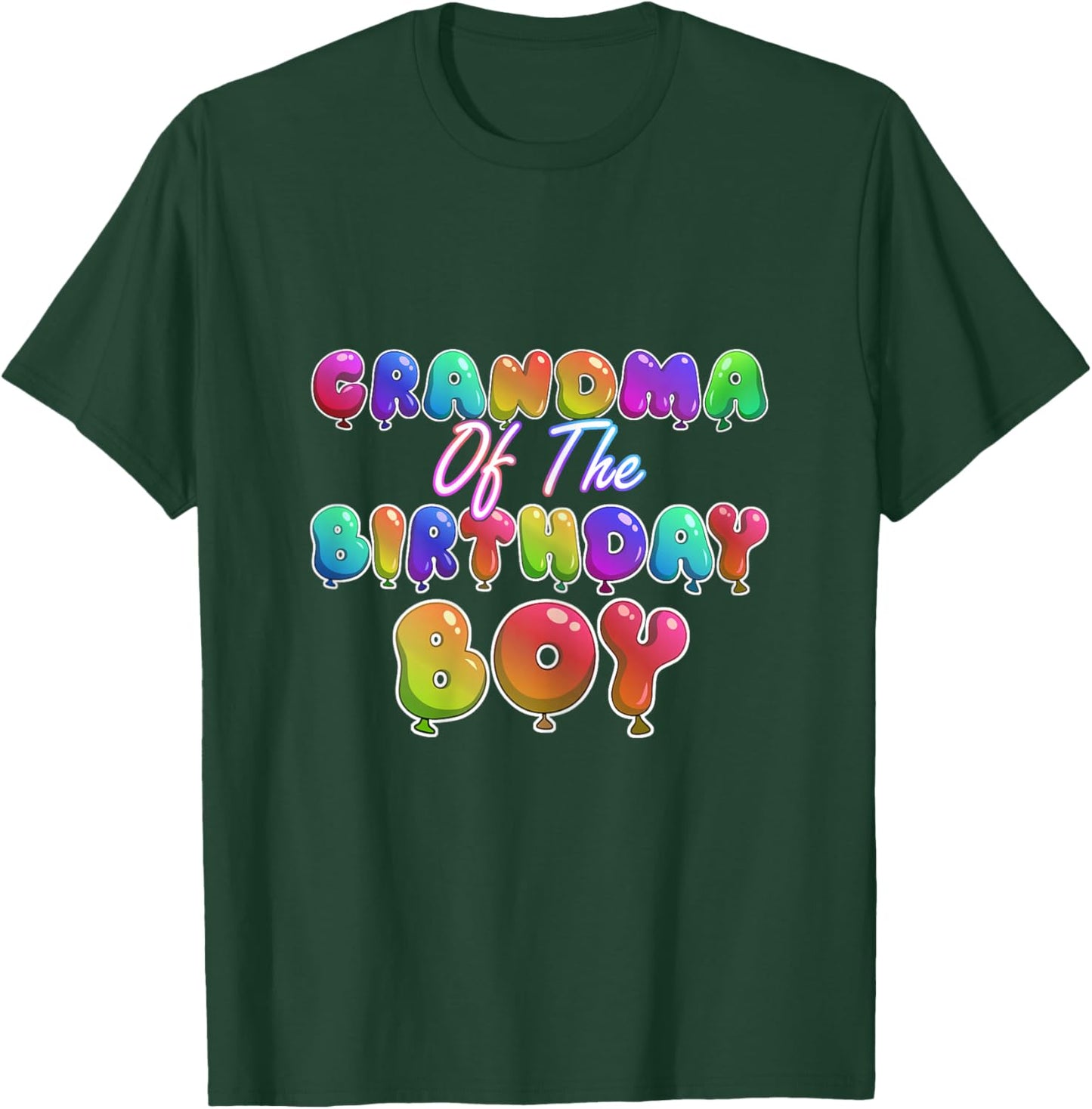 Grandma Of The Birthday Boy Balloon Boys Party T-Shirt - T-Shirt | Forest
