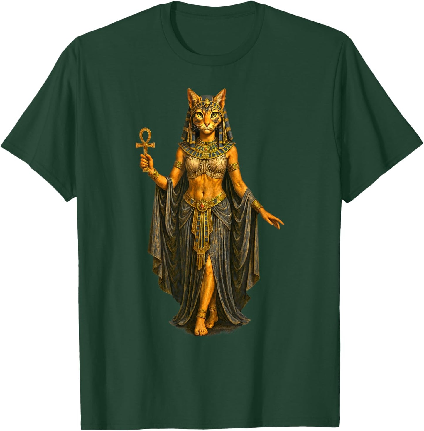 Bastet Egyptian Cat Feline Goddess T-Shirt - T-Shirt | Forest