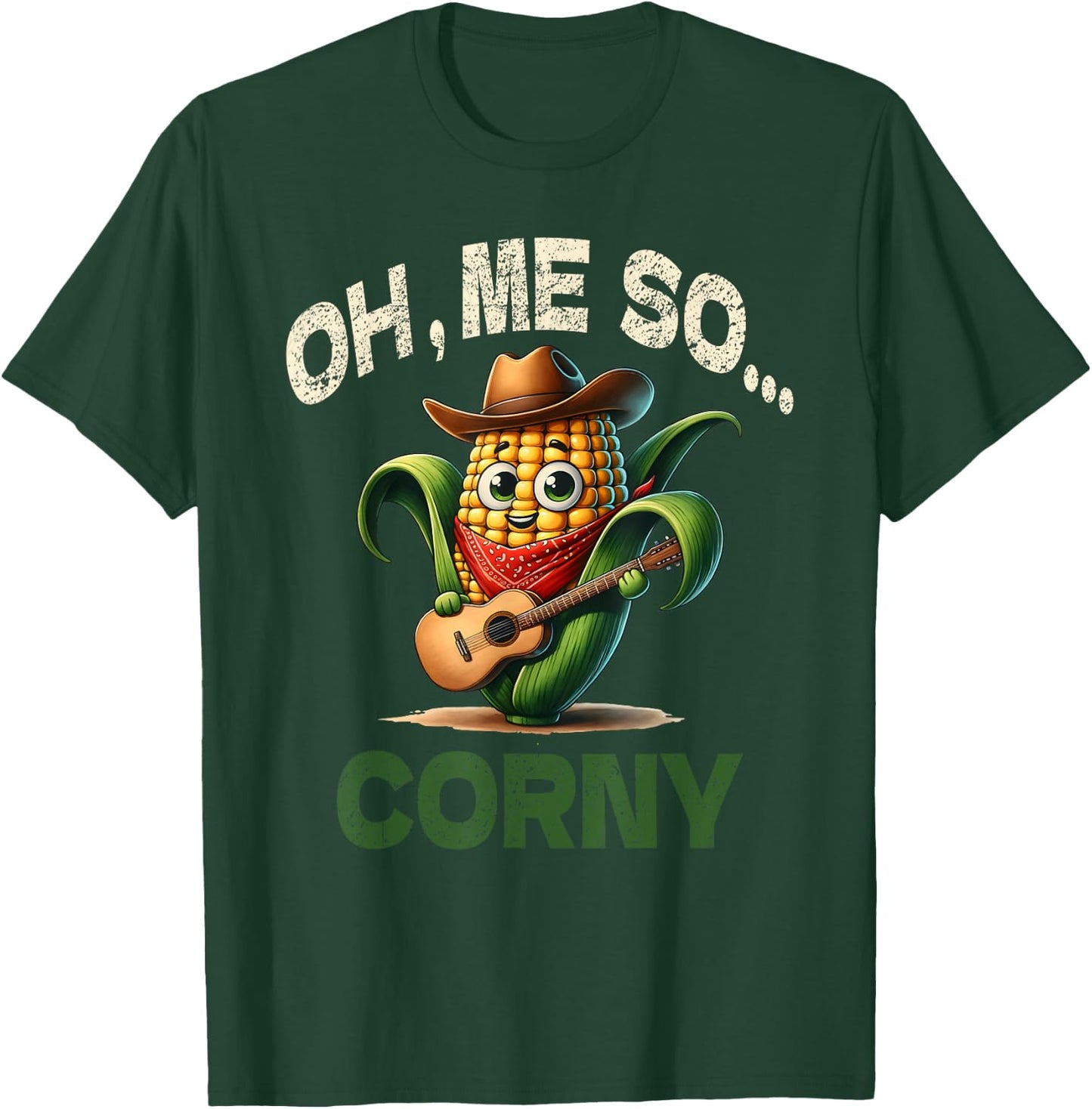 Funny Oh Me So Corny Guitar Shirt Cheesy Food Pun Gifts T-Shirt - T-Shirt | Forest