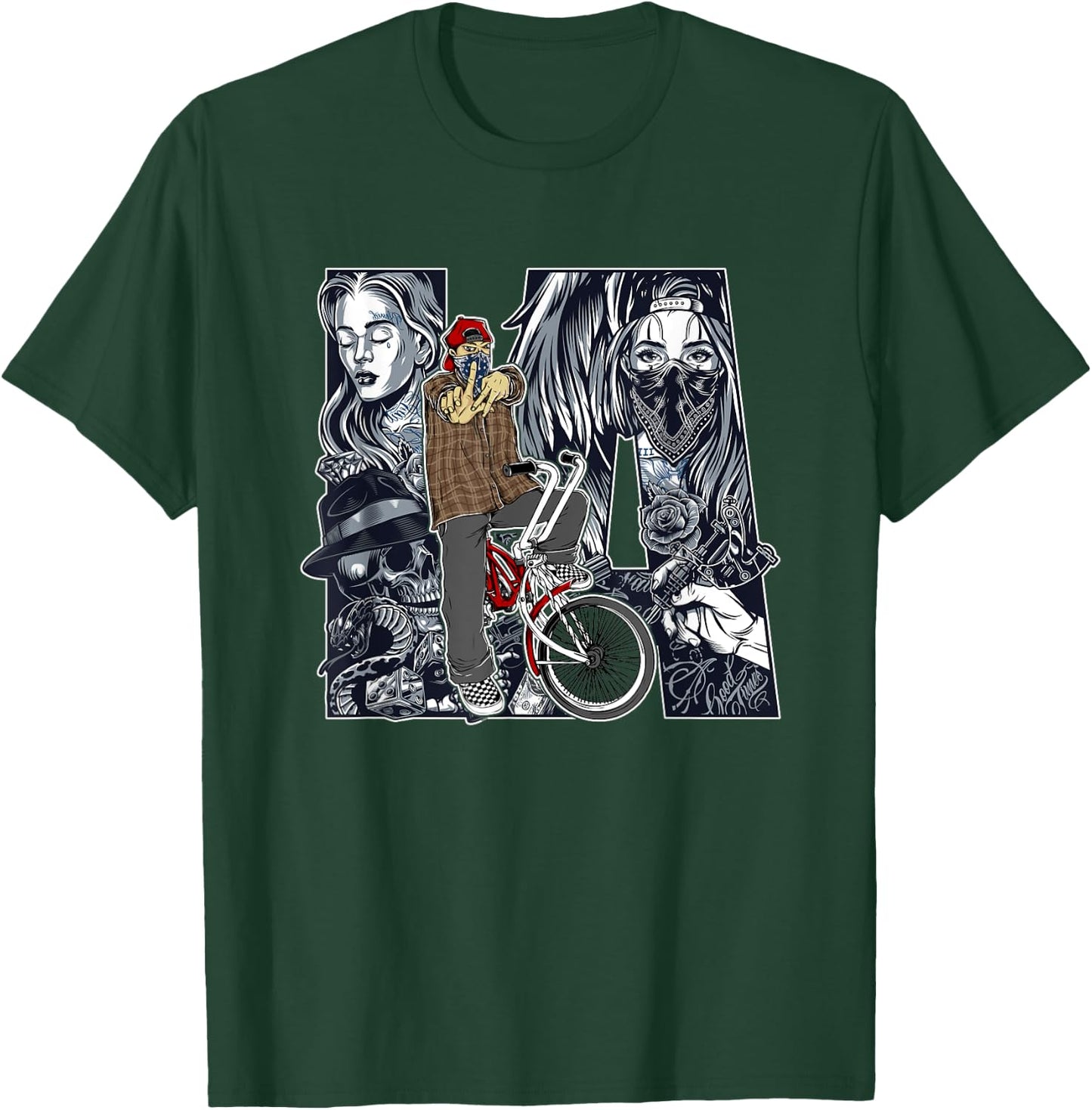 Lowrider Bike, LA Chicano Cholo, Los Angeles Lowrider T-Shirt - T-Shirt | Forest