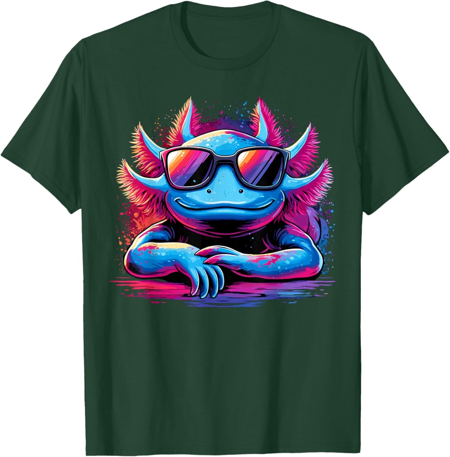 Axolotl Colorful Anime Cute Kawaii Axolotl T-Shirt - T-Shirt | Forest