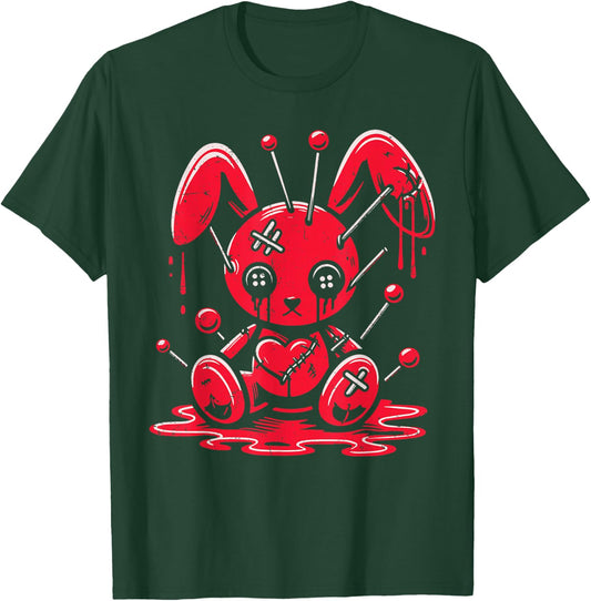 Stitched Bunny Rabbit Pastel Goth Anime Kawaii Gothic Grunge T-Shirt - T-Shirt | Forest
