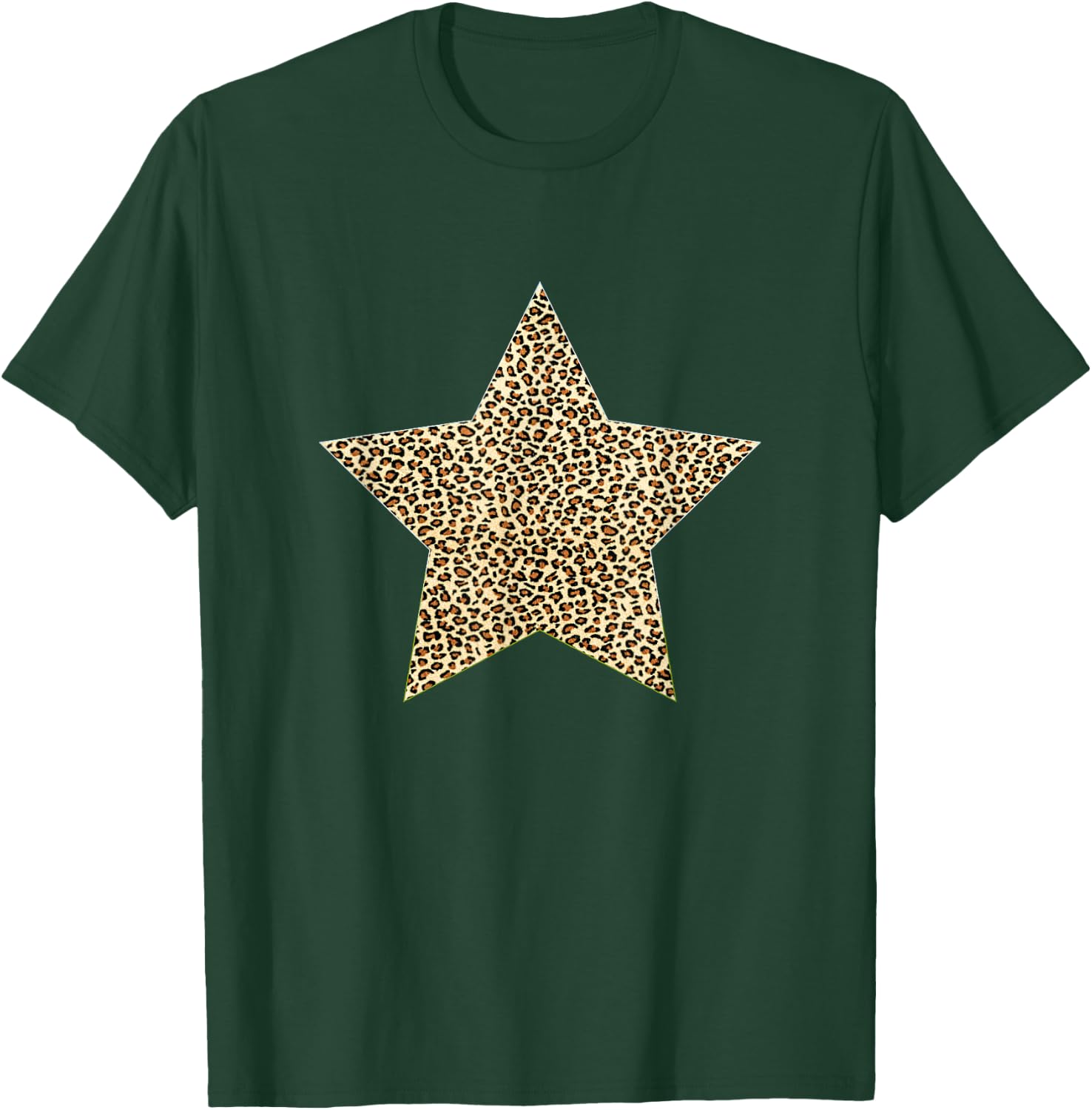 Star Shape - Cute Cheetah Leopard Print Graphic T-Shirt - T-Shirt | Forest