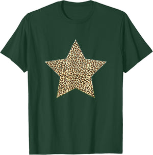 Star Shape - Cute Cheetah Leopard Print Graphic T-Shirt - T-Shirt | Forest