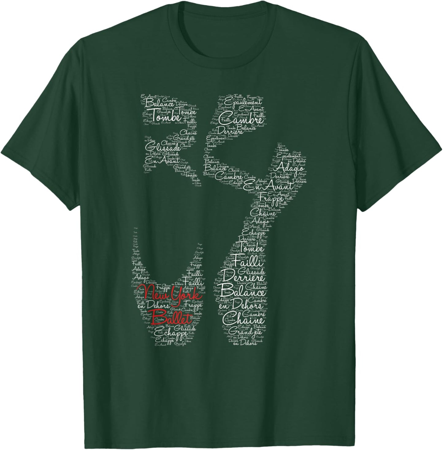 New York Ballet Pointe Shoe T-Shirt - T-Shirt | Forest