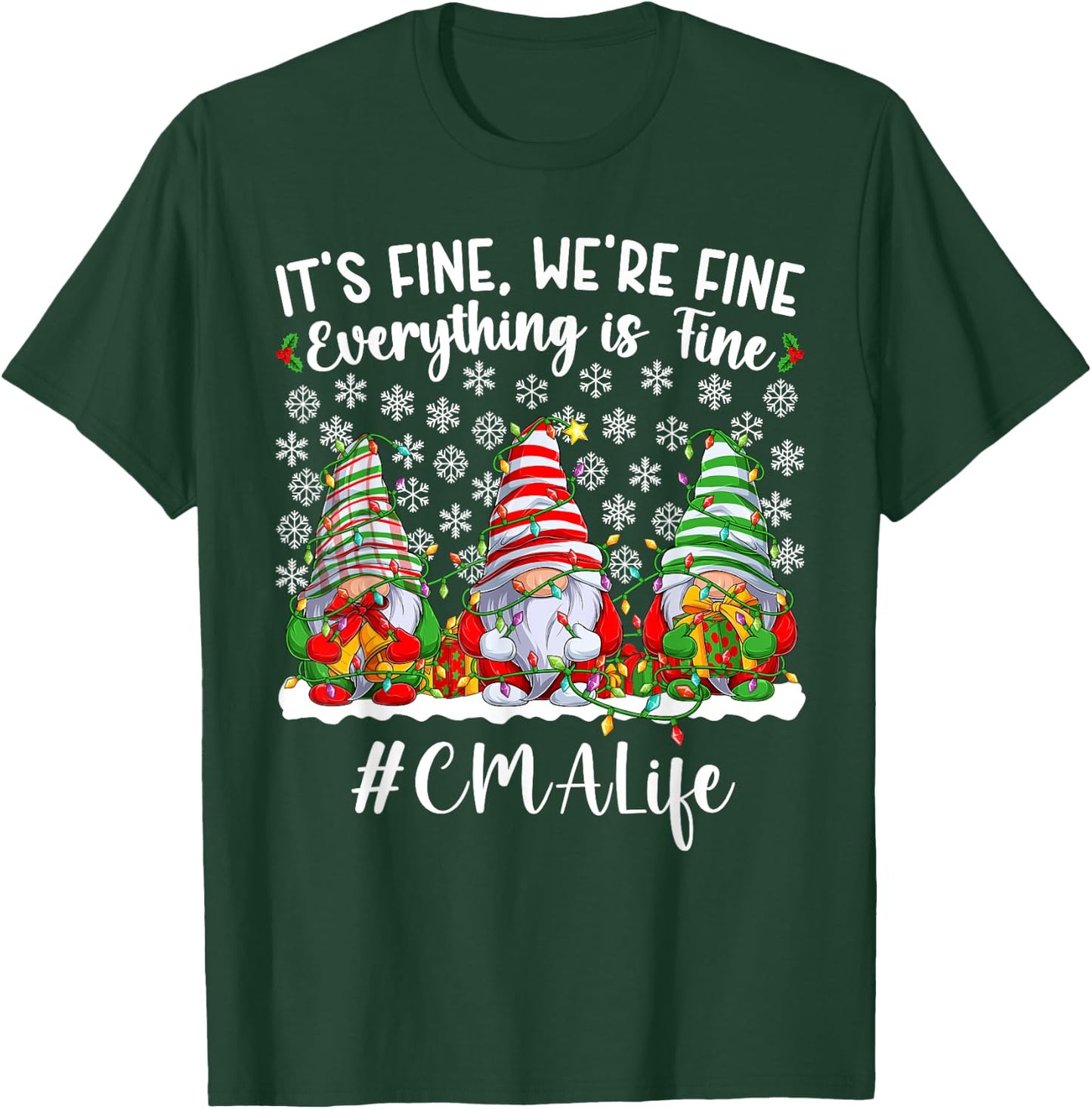 Funny Certified Medical Assistant Christmas CMA Xmas Party T-Shirt - T-Shirt | Forest