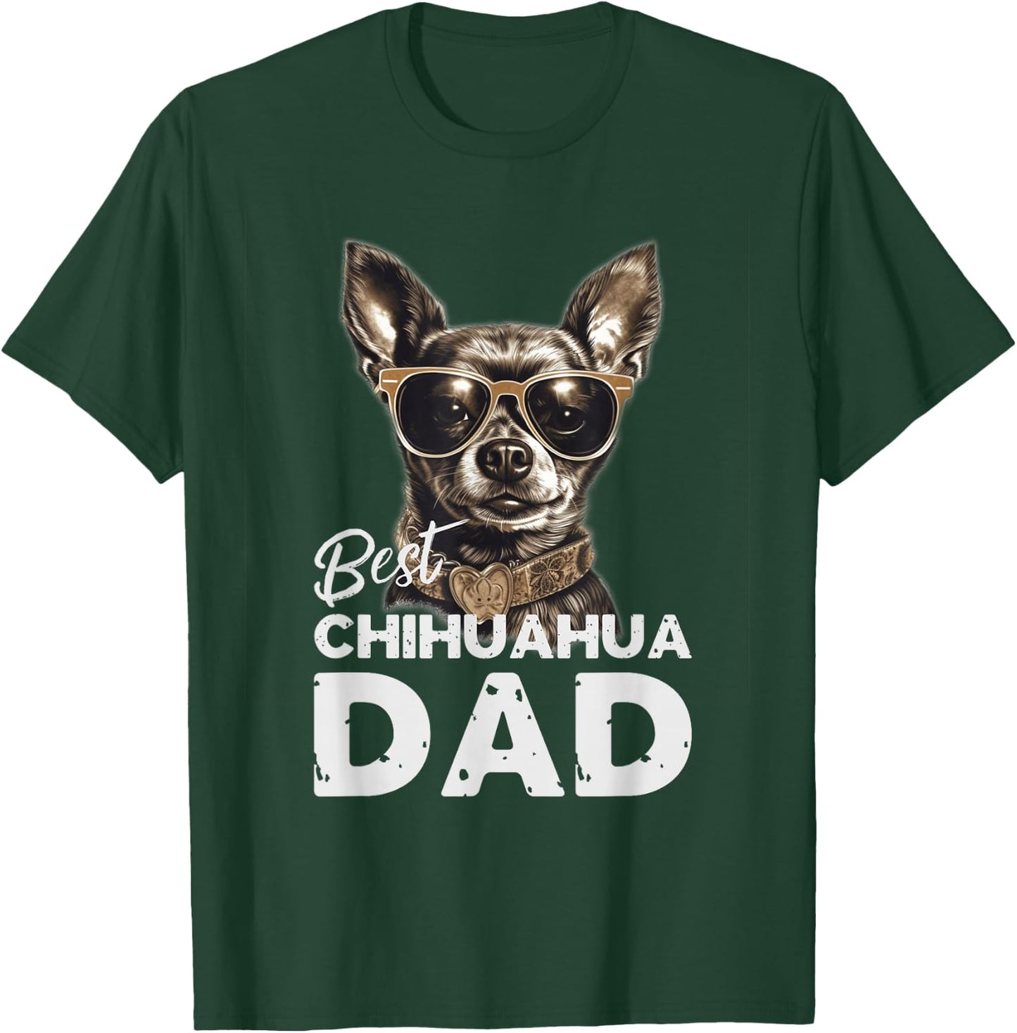 Herren bester Chihuahua Hundepapa Geschenke für Hundehalter T-Shirt - T-Shirt | Forest