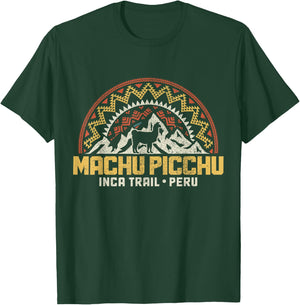 Machu Picchu Peru Inca Trail Souvenir Lama Alpaca Vintage T-Shirt - T-Shirt | Forest