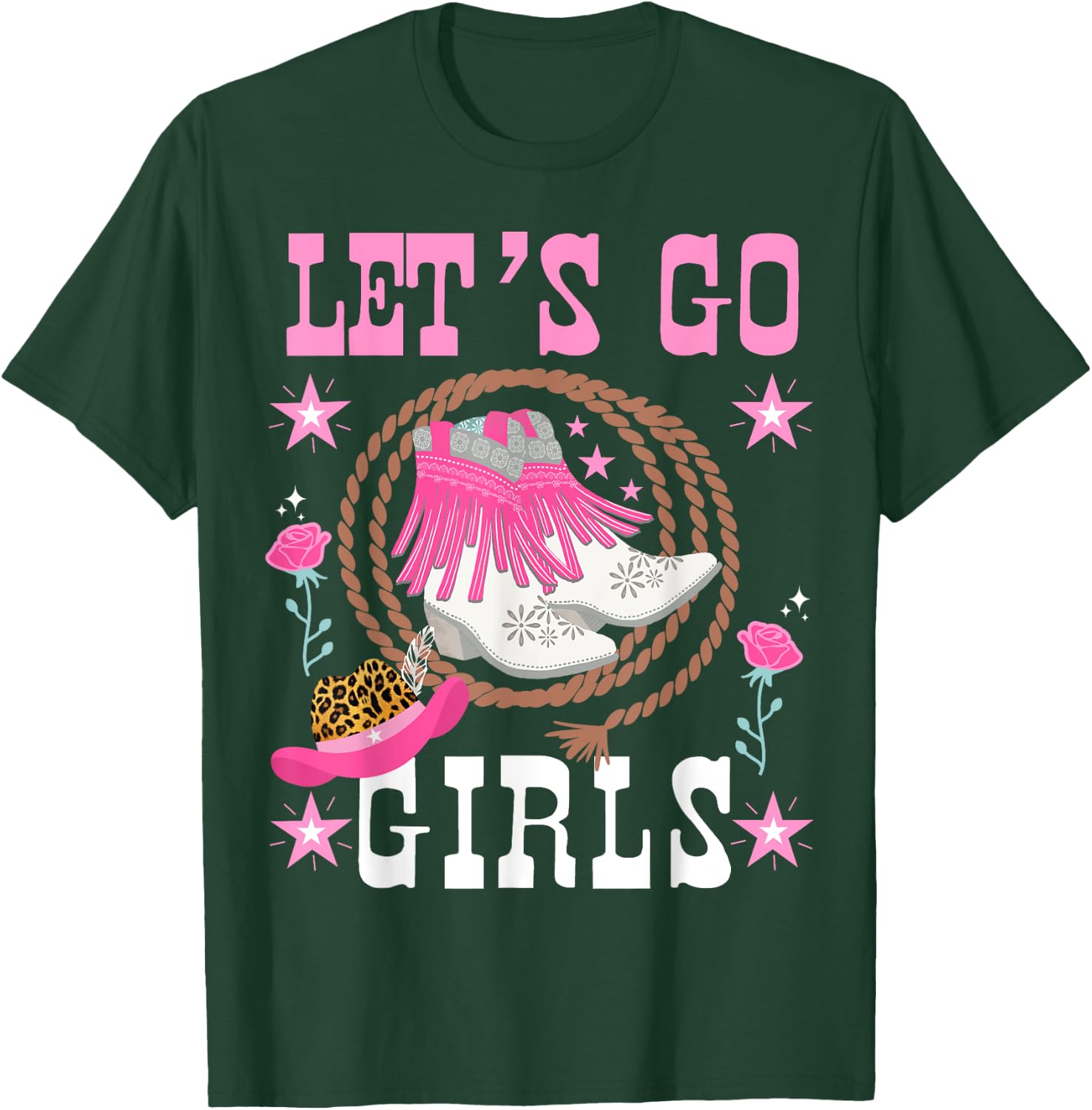Western Cowgirls Country Western Rodeo Let's Go , Black, S T-Shirt - T-Shirt | Forest