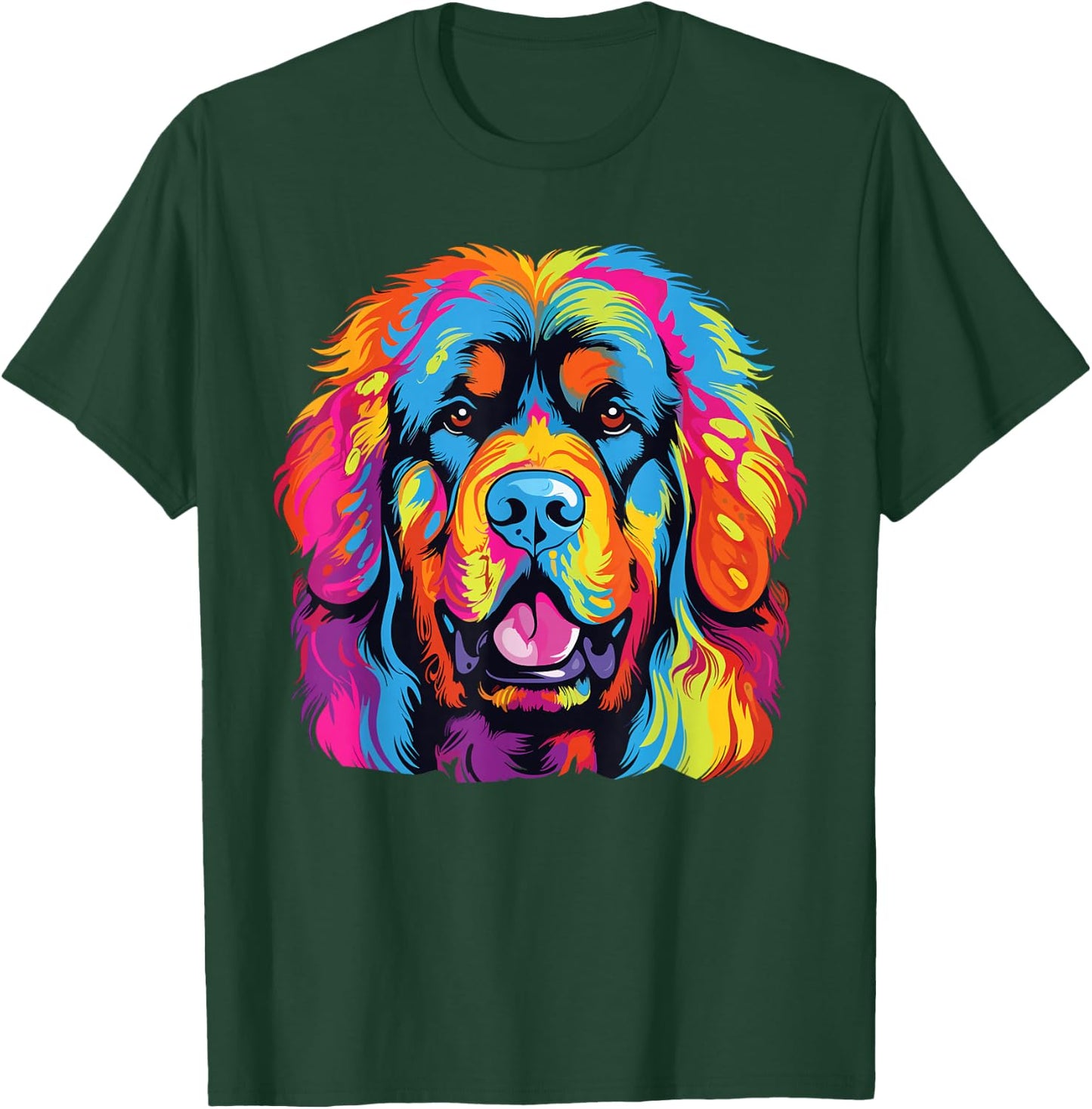 Watercolour Colourful Tibetan Dog T-Shirt - T-Shirt | Forest