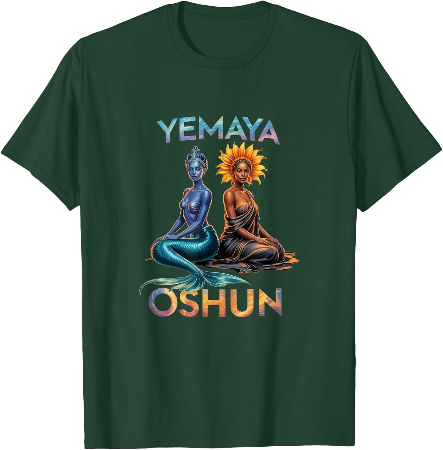 Yemaya Oshun Orisha Yoruba Goddess Mermaid T-Shirt - T-Shirt | Forest