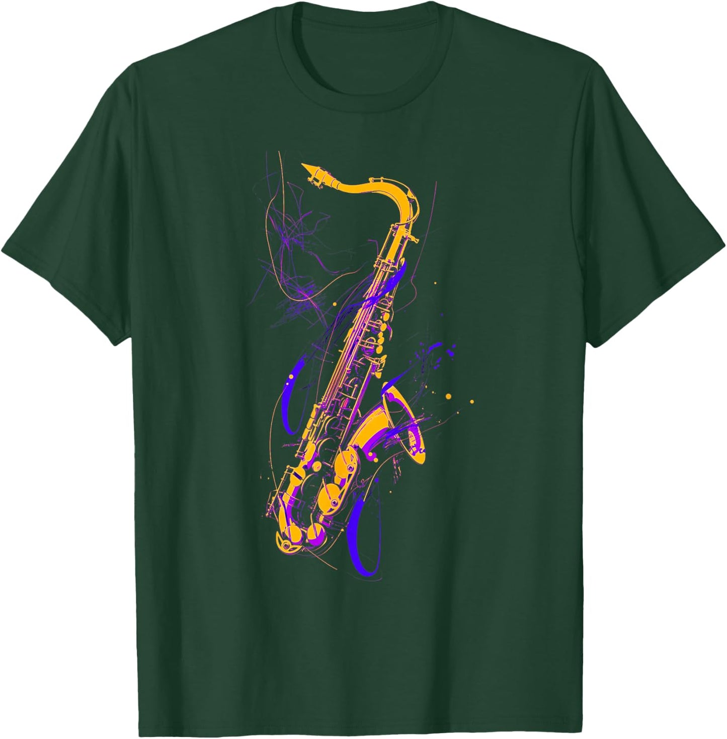 Saxophone , Black, S T-Shirt - T-Shirt | Forest