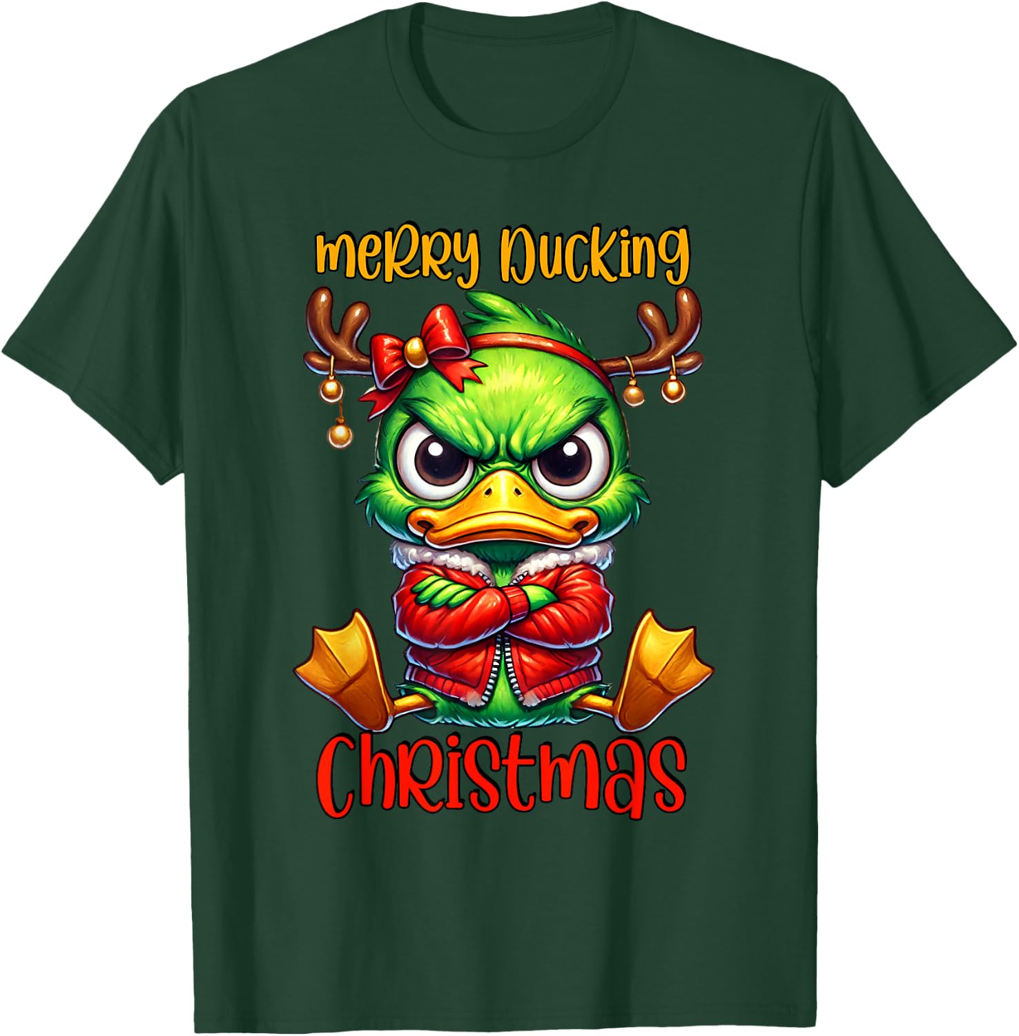 Ducking Christmas Ugly Xmas Christmas Duck T-Shirt - T-Shirt | Forest