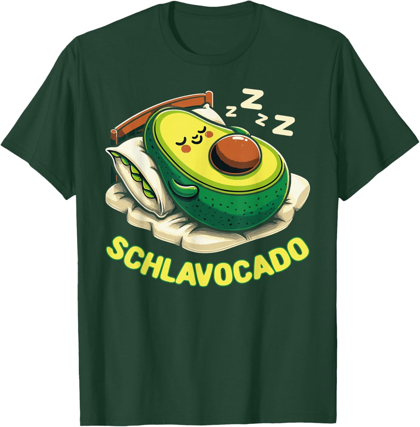 Schlavocado Pyjama Nachthemd Schlafanzug Schlaf Avocado T-Shirt - T-Shirt | Forest